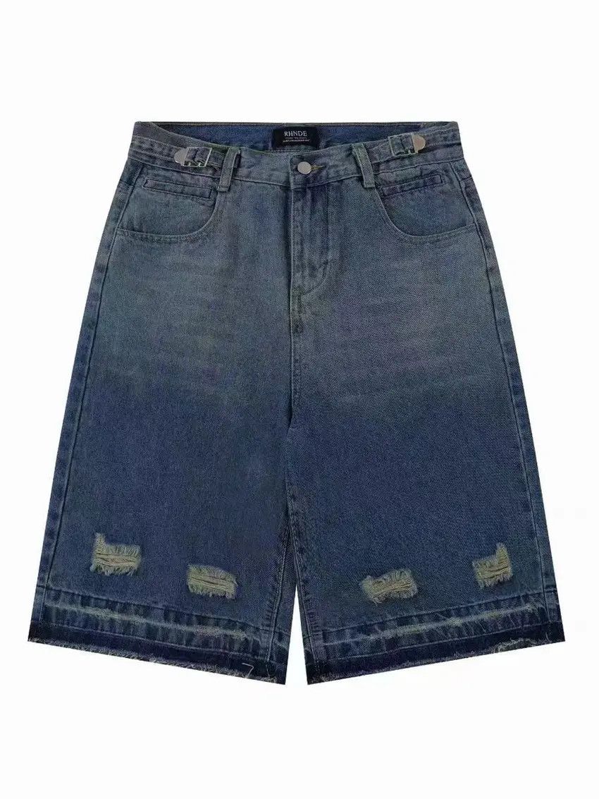 Designer × Japanese Brand Vintage washed baggy denim shorts Size US 32 / EU 48 - 5 Thumbnail