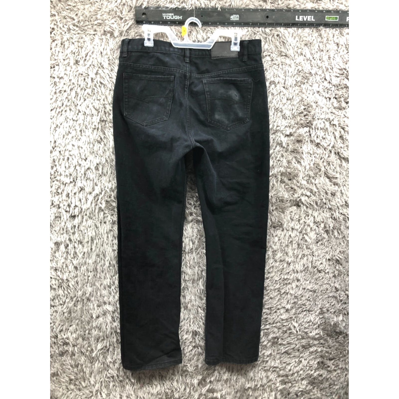 Denime Recycled Blues Jeans Size 34x32 Mens Mid Rise Slim Straight Dark Black Denim Jeans Size US 34 / EU 50 - 5 Thumbnail