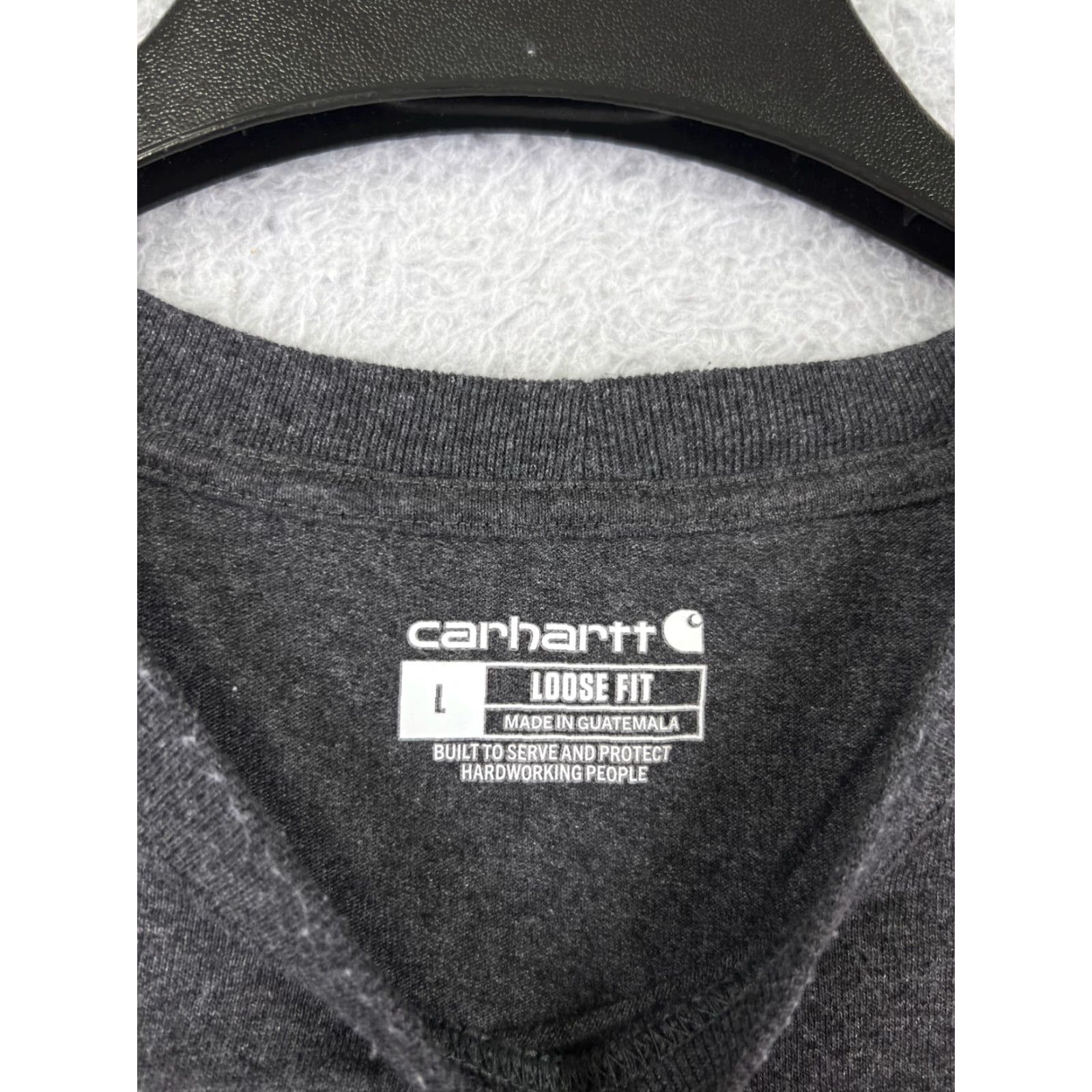 Carhartt Carhartt Shirt Mens Large Gray Dark Heather Pocket Crew Neck Cotton Blend Jersey Short Sleeve Work Logo Embroidered Size US L / EU 52-54 / 3 - 3 Thumbnail