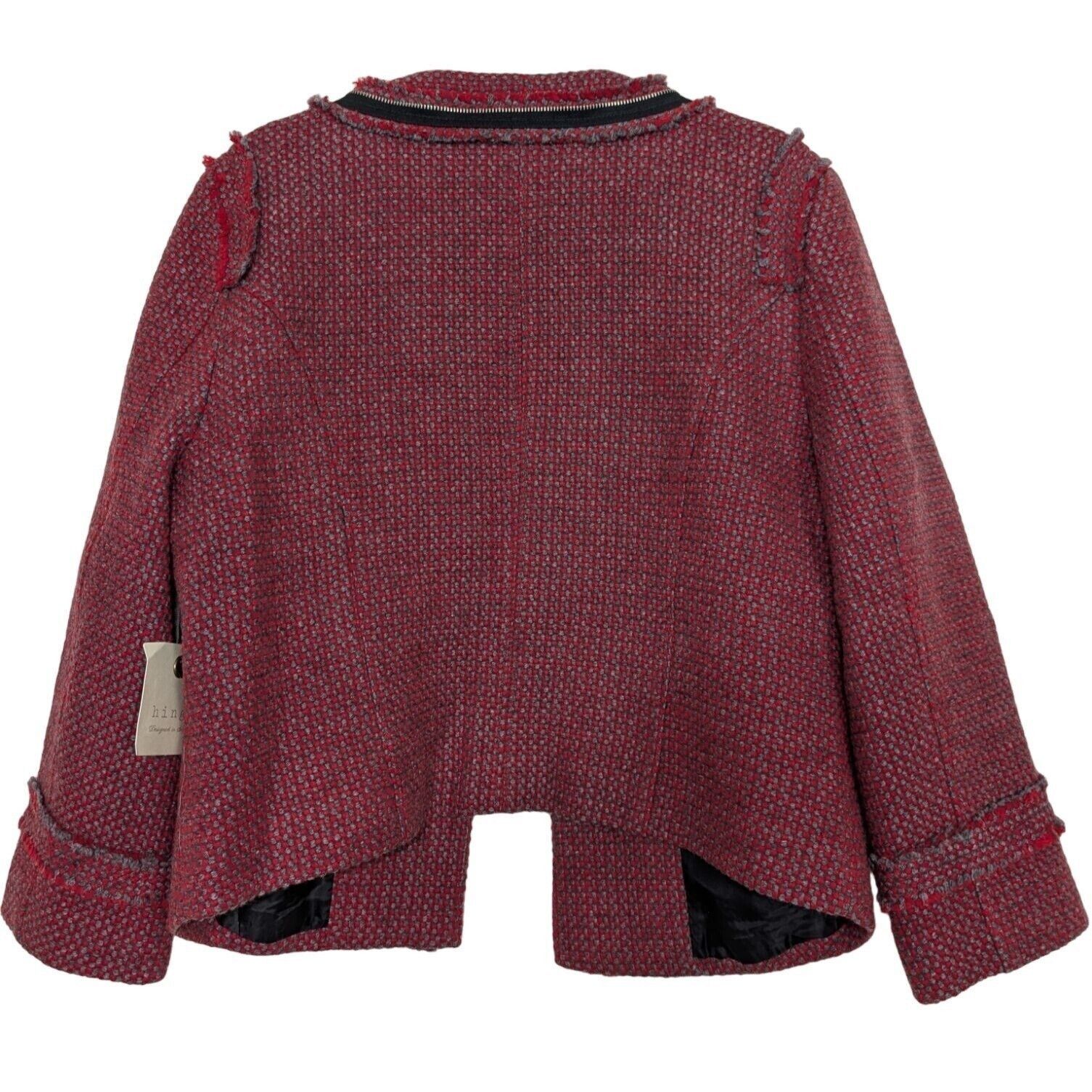 Designer NEW Hinge 1 Tweed Cropped Jacket Blazer Womens Size Large Size L / US 10 / IT 46 - 12 Thumbnail