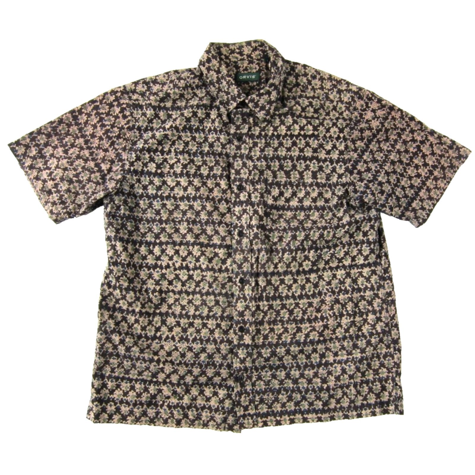Orvis VINTAGE Orvis Shirt Men L Green 100% Cotton Kalamkari Floral Button-Up Shirt Size US L / EU 52-54 / 3 - 2 Thumbnail