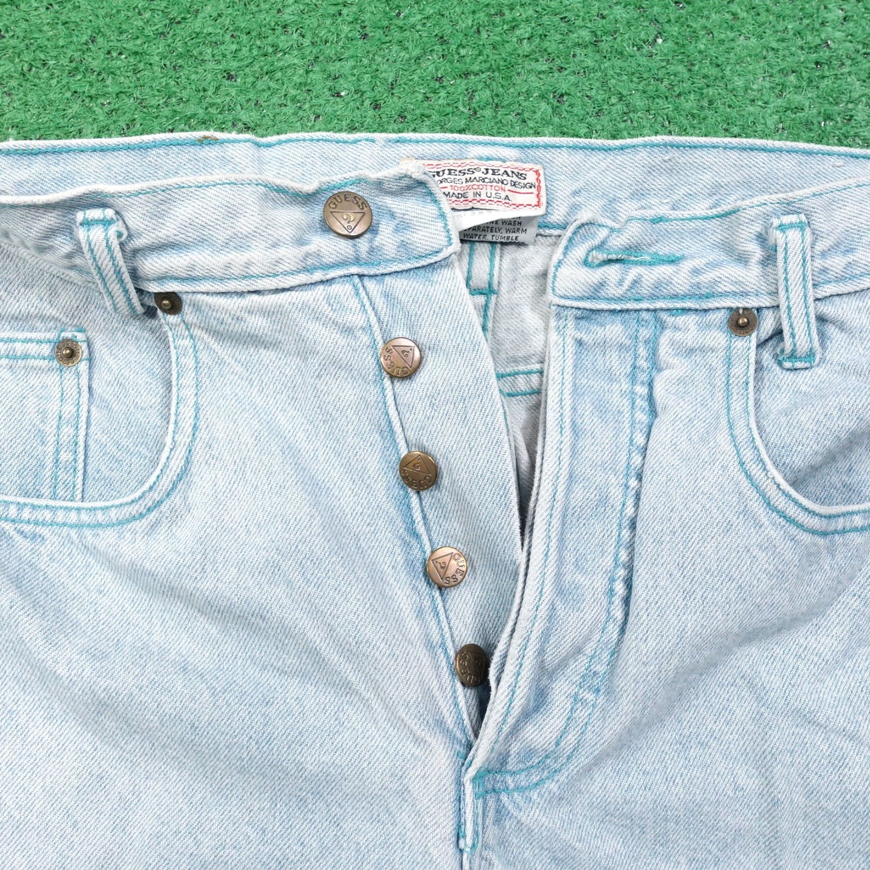 Guess VINTAGE GUESS JEANS WOMENS JORTS SHORTS BLUE SIZE 3 BUTTON FLY COTTON BLEND Size 26" / US 2 / IT 38 - 6 Thumbnail