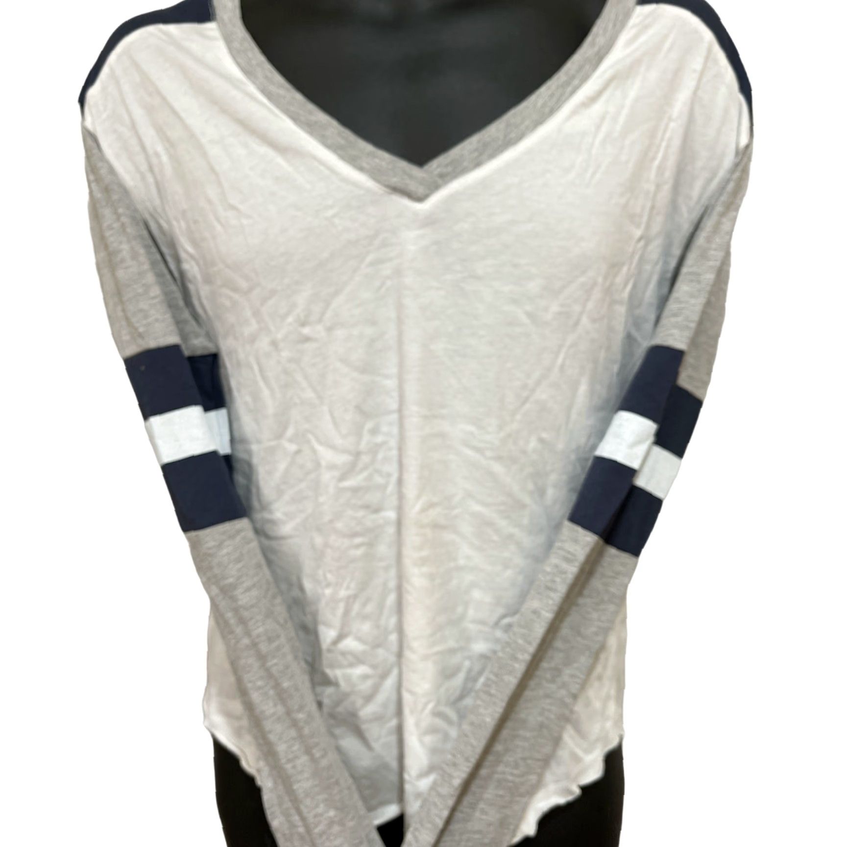Treasure & Bond Treasure & Bond Women Tee Shirt XXS White V-Neck Long Sleeve 100% Cotton Preppy Y2K Vintage No Shake Size XXS / US 00 / IT 34 - 2 Thumbnail