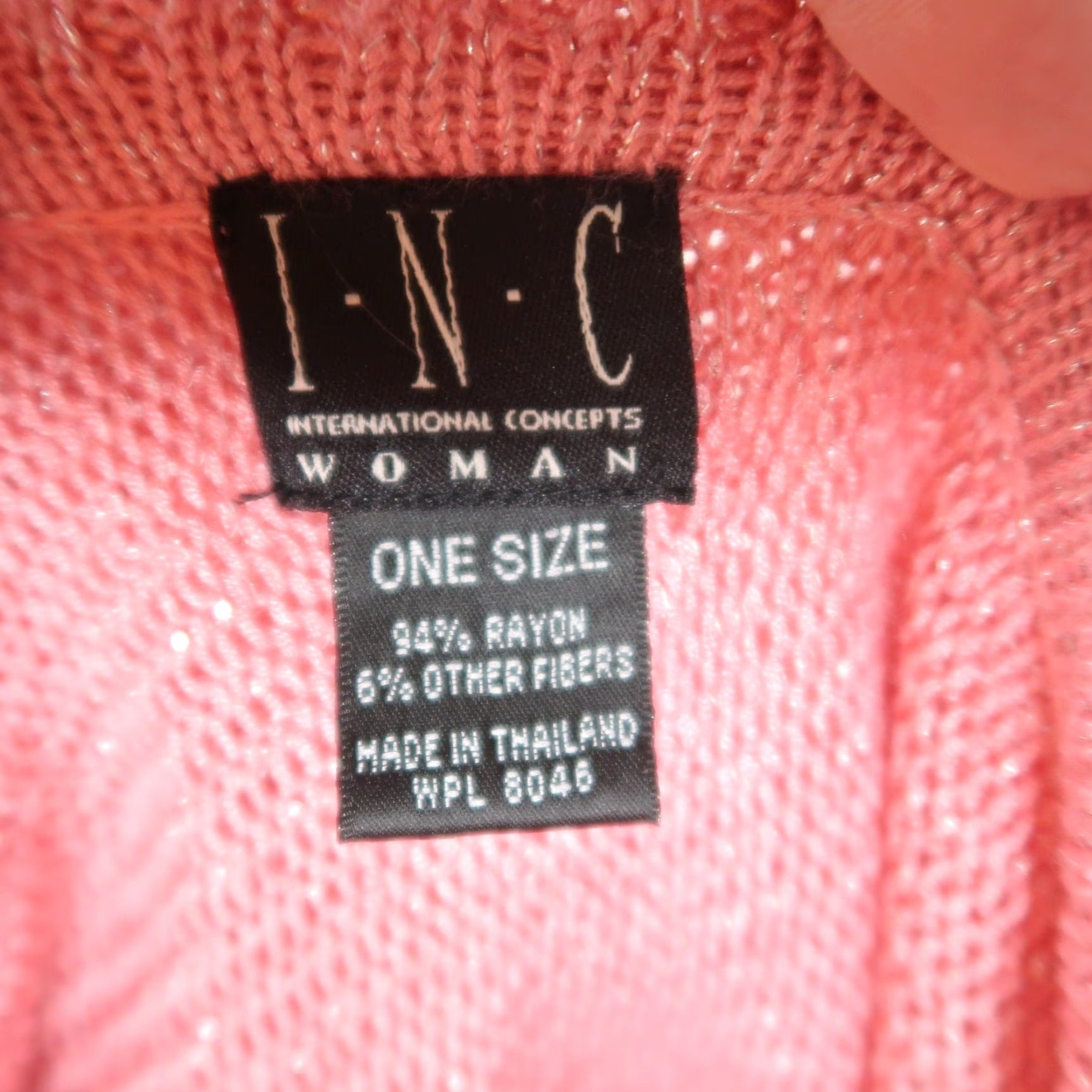 Vintage VINTAGE INC Pink Silver Metallic Knit Asymmetrical Poncho Sweater Size XL / US 12-14 / IT 48-50 - 5 Thumbnail