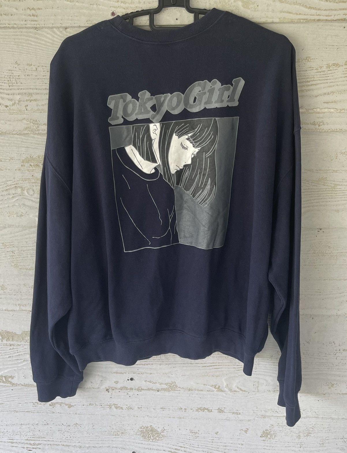 image of Art x Vintage Tokyo Girl Sweatshirt Japan in Blue, Men's (Size Large)