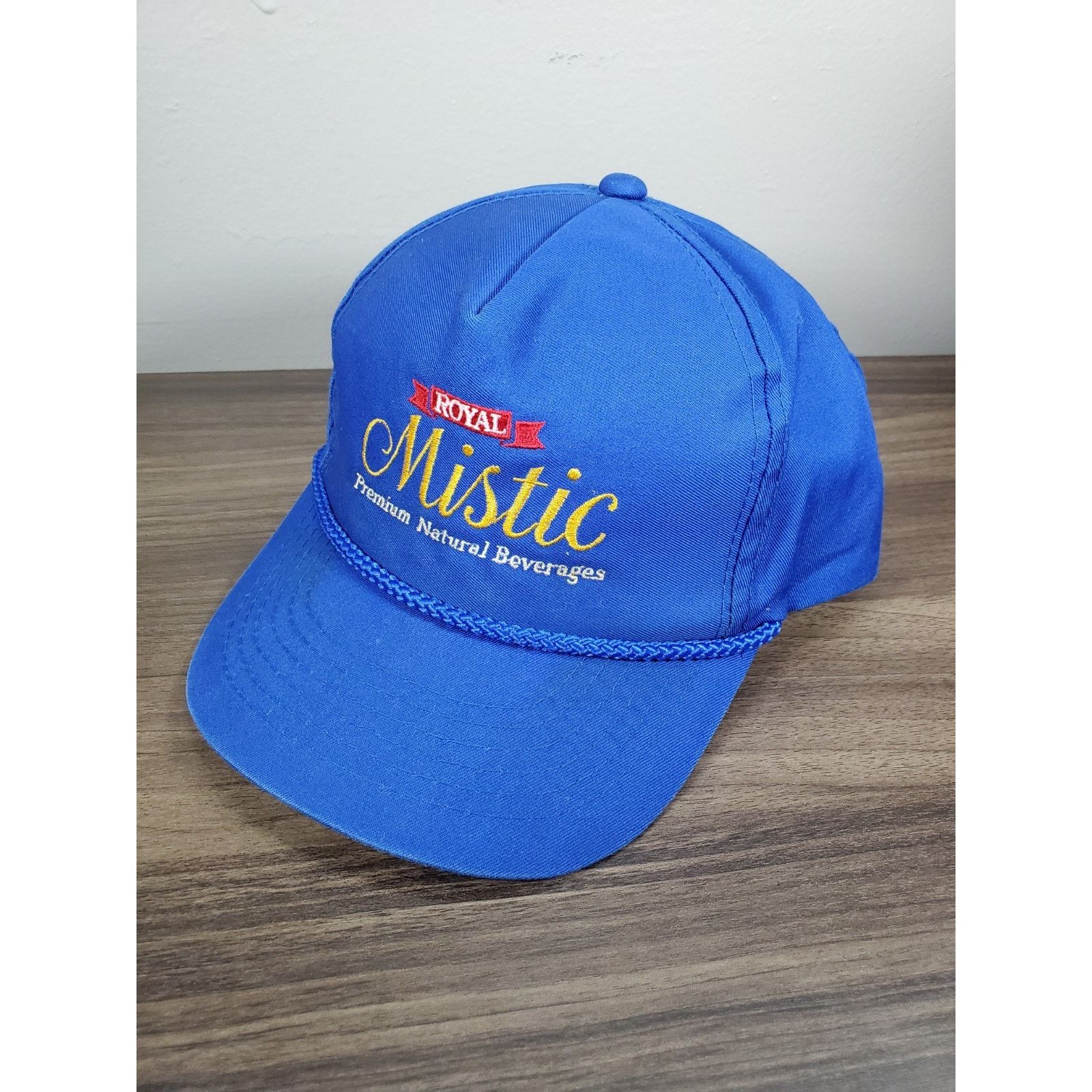 Vintage Royal Mistic Premium Natural Beverages Blue Snapback Hat Cap Size ONE SIZE - 8 Thumbnail