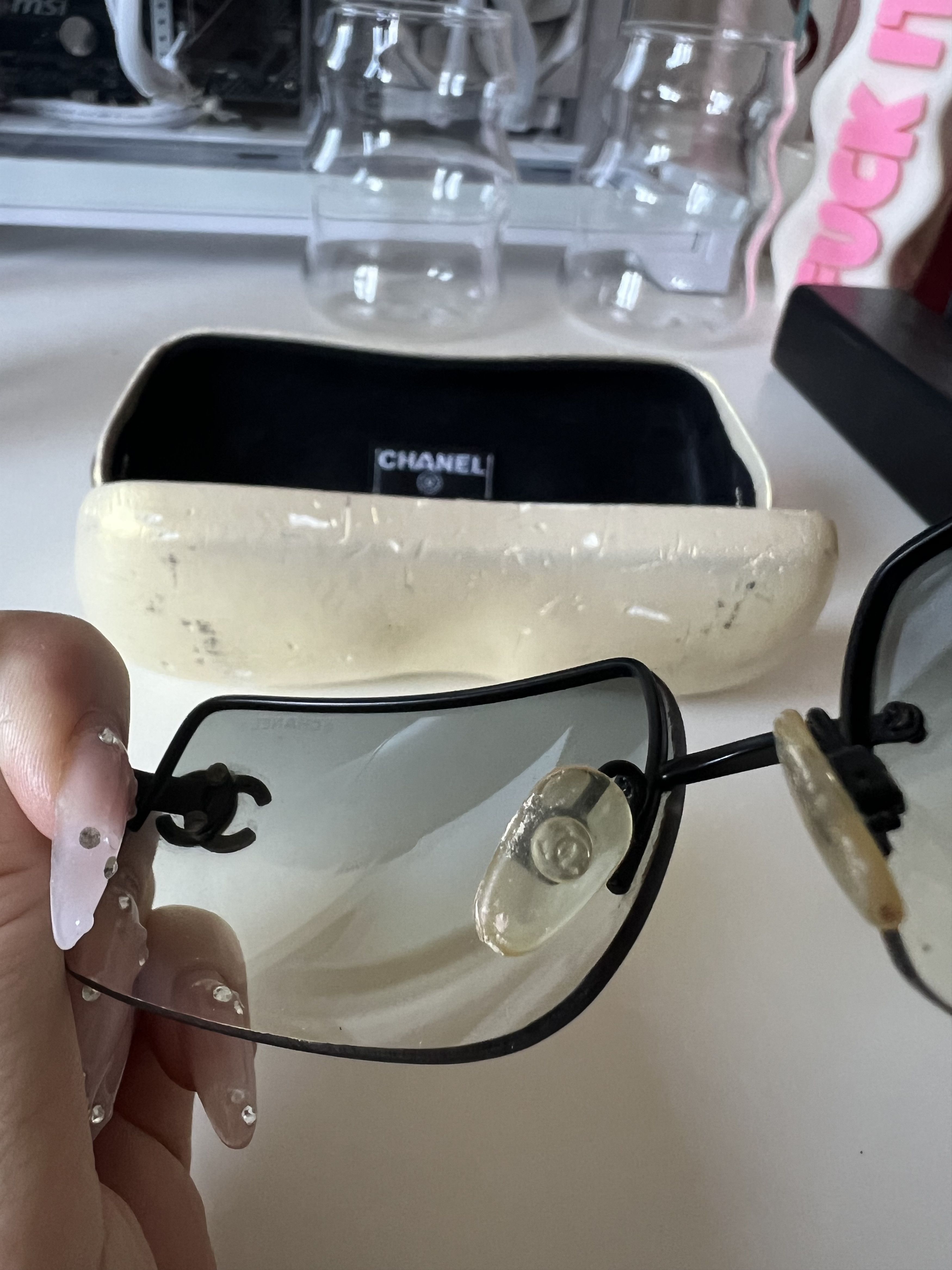 Chanel Chanel vintage rimless sunglasses 4104B. Size ONE SIZE - 4 Thumbnail