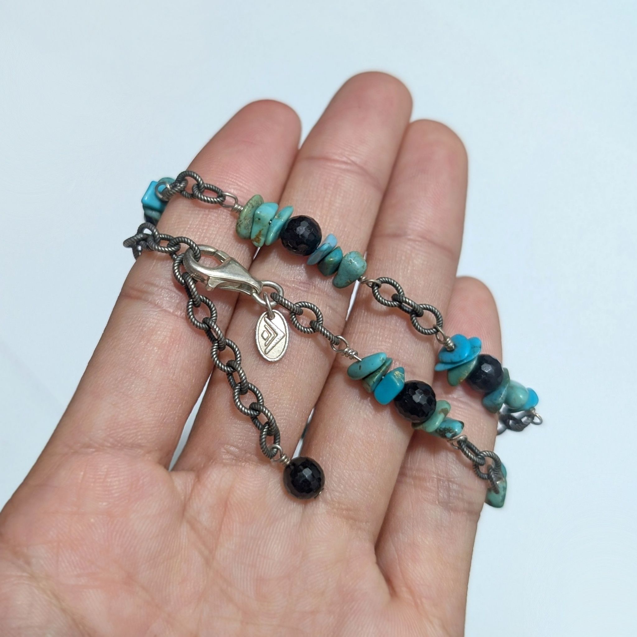Other Silpada sterling silver necklace Turquoise chips onyx Size ONE SIZE - 1 Thumbnail