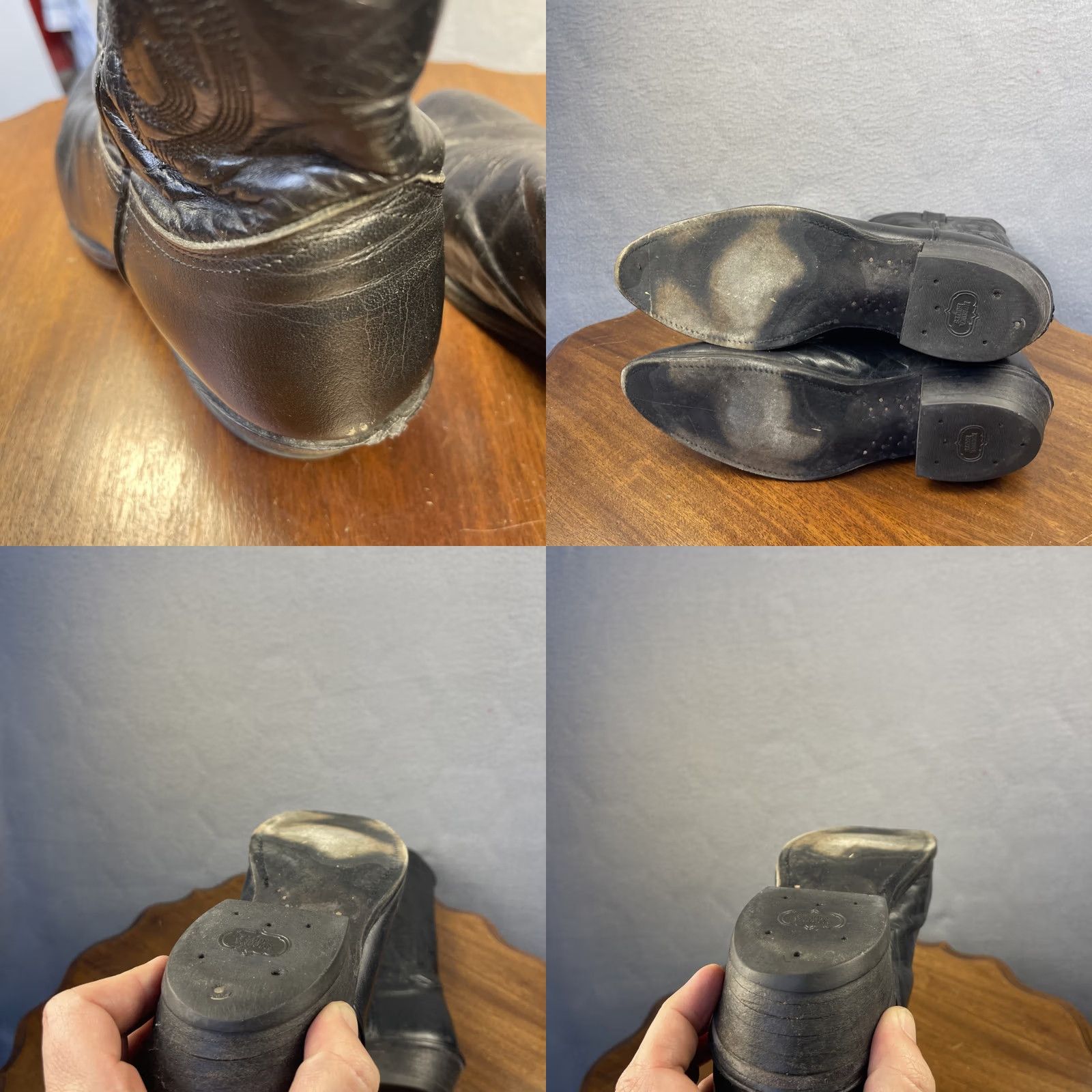 Vintage VINTAGE Nacona Cowboy Boots Western Boots Men 10D Black Almond Toe Stitch Pull On USA Cowboy Size US 10 / EU 43 - 8 Thumbnail