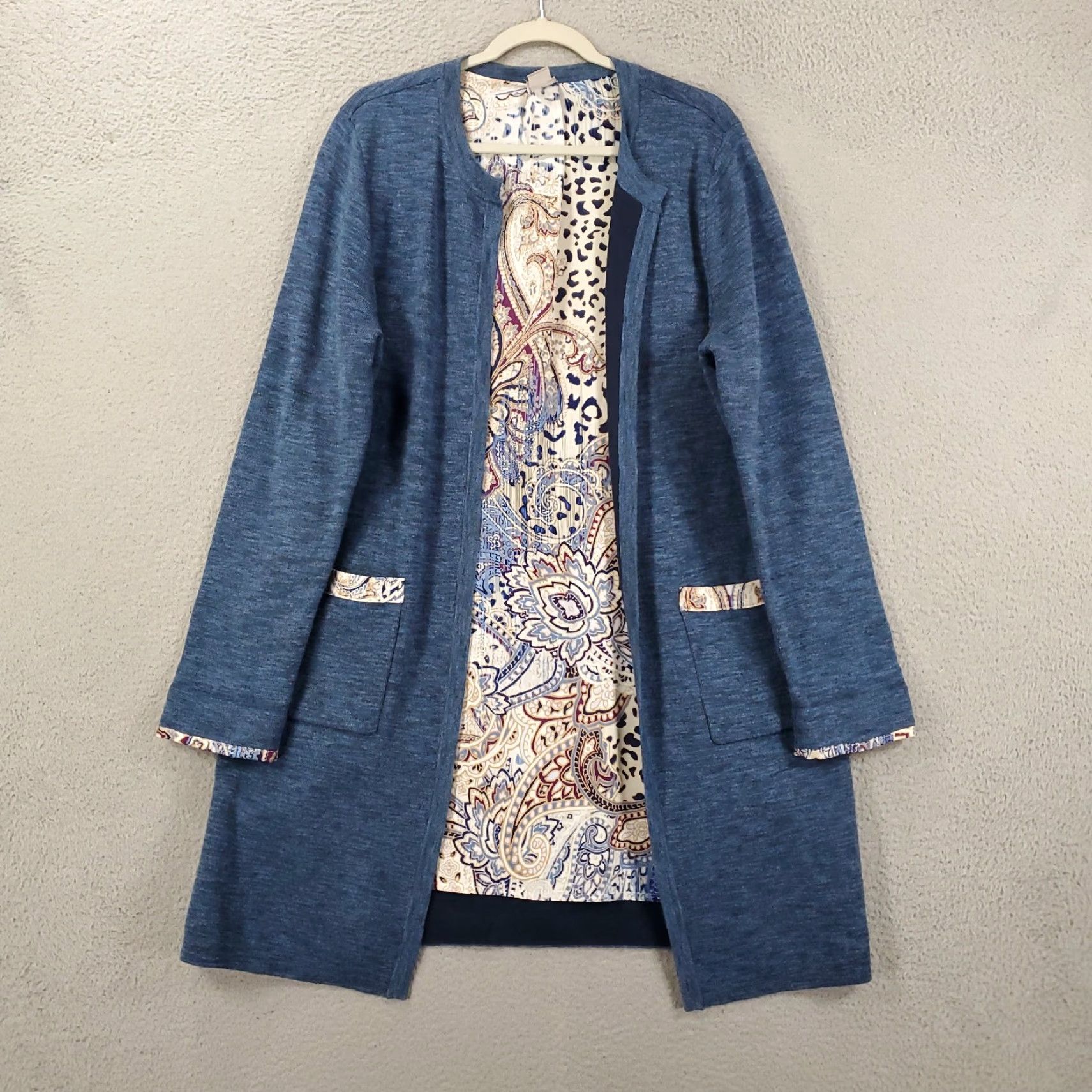 Vintage Chico's Cardigan Sweater Shirt Women Open Front Longline Blue L Knit Casual Vintage No - 2 Size L / US 10 / IT 46 - 2 Thumbnail