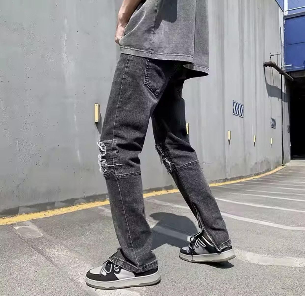 Japanese Brand Y2K Fashion Stretch Slim Ripped Jeans Size US 32 / EU 48 - 2 Thumbnail
