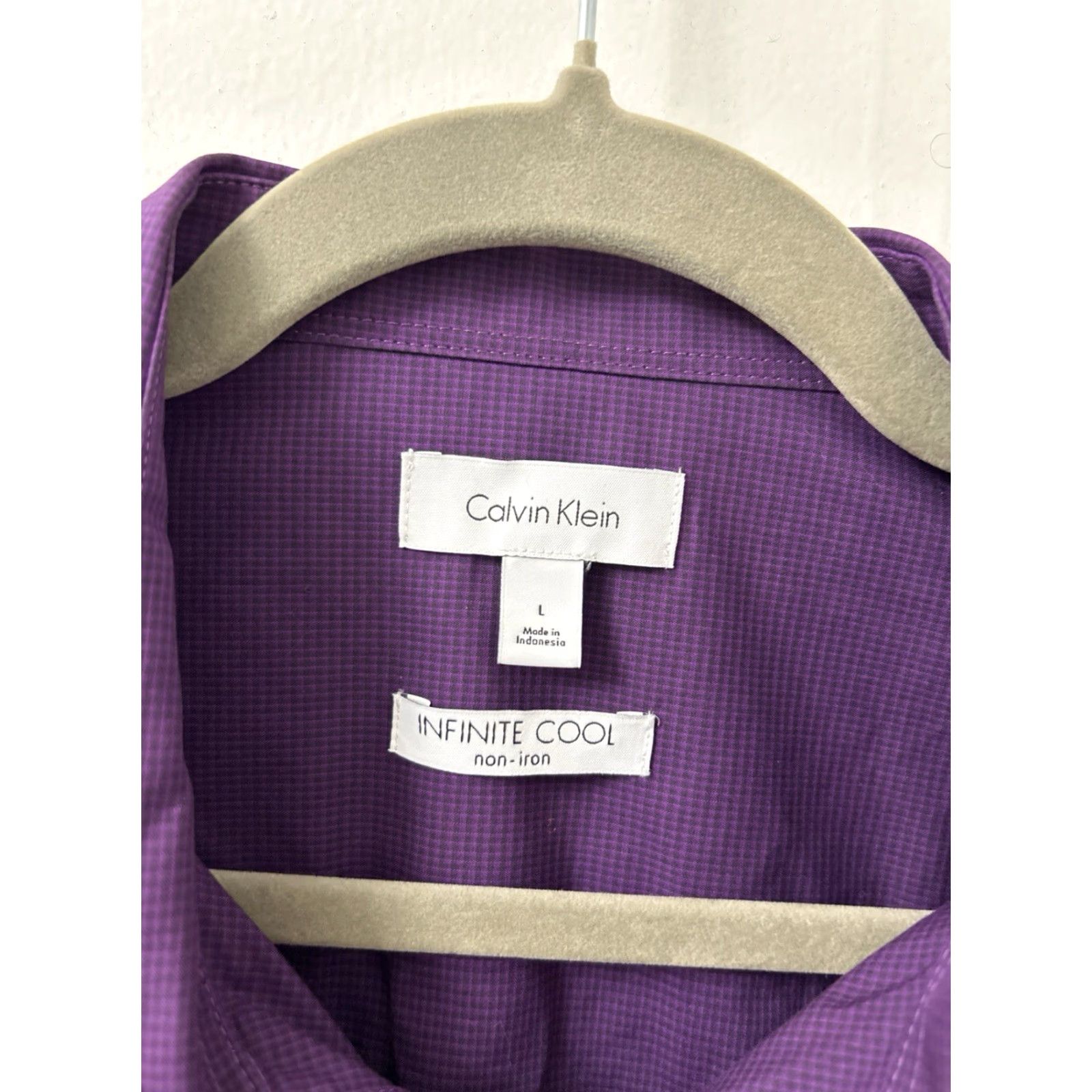 Calvin Klein Calvin Klein Shirt Mens L Purple Infinite Cool Non-Iron Button Up NWT MSRP 60 Dress Shirt Size US L / EU 52-54 / 3 - 5 Thumbnail