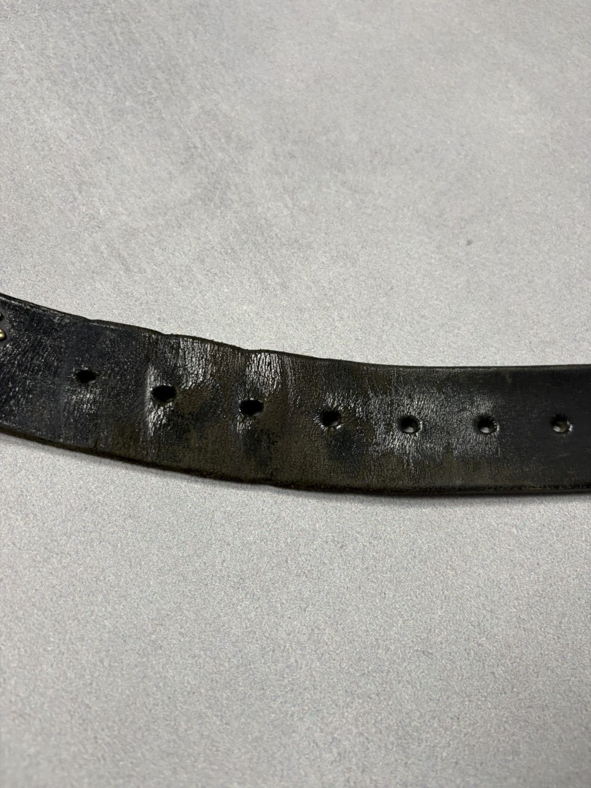 Vintage Vintage Etro Style Black Leather Belt Gold Animal Studs Boho Size ONE SIZE - 11 Thumbnail