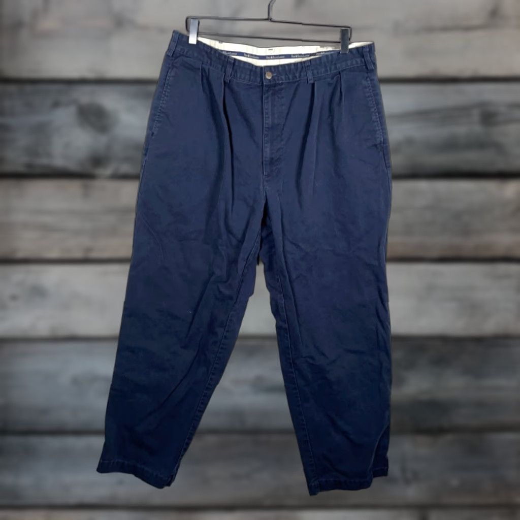 Polo Ralph Lauren VTG Polo Ralph Lauren Chino Pants Men’s 37 x 29 Dark Blue Cotton Vintage 90s Retro Casual Straight Illusion Tag Size US M / EU 48-50 / 2 - 1 Thumbnail