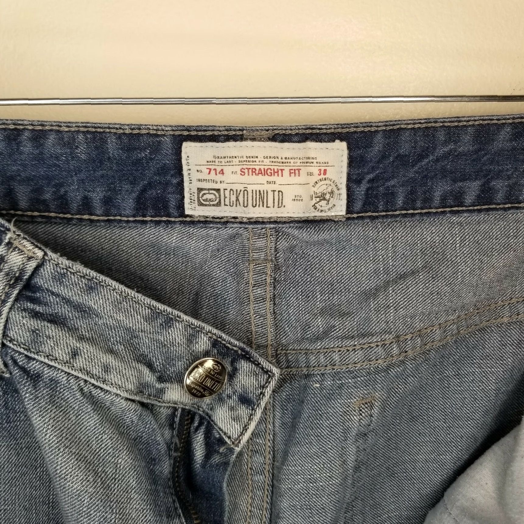 Ecko Unltd. ECKO UNLTD Jeans 714 Straight Men 38x31 Blue Adult Regular Mens Jeans 714 Straight Vintage? (Wait) Size US 38 / EU 54 - 3 Thumbnail