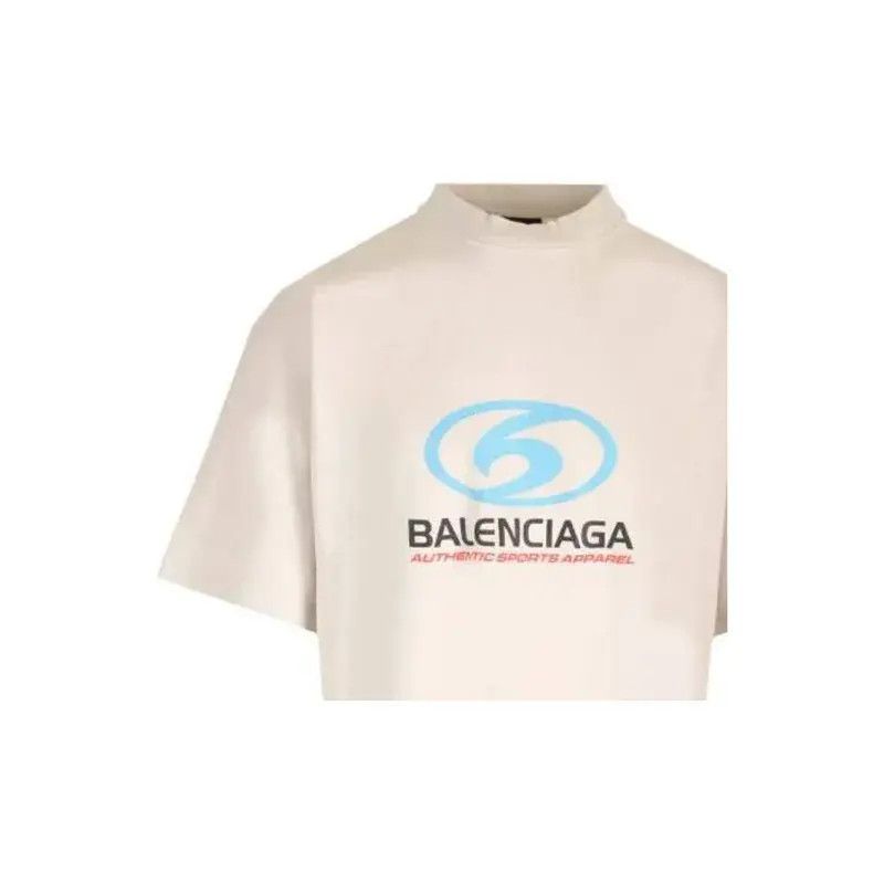 Balenciaga o1la1rc1a1125 Surfer T-Shirt Medium Fit in Ecru/Light Blue Size US M / EU 48-50 / 2 - 3 Thumbnail