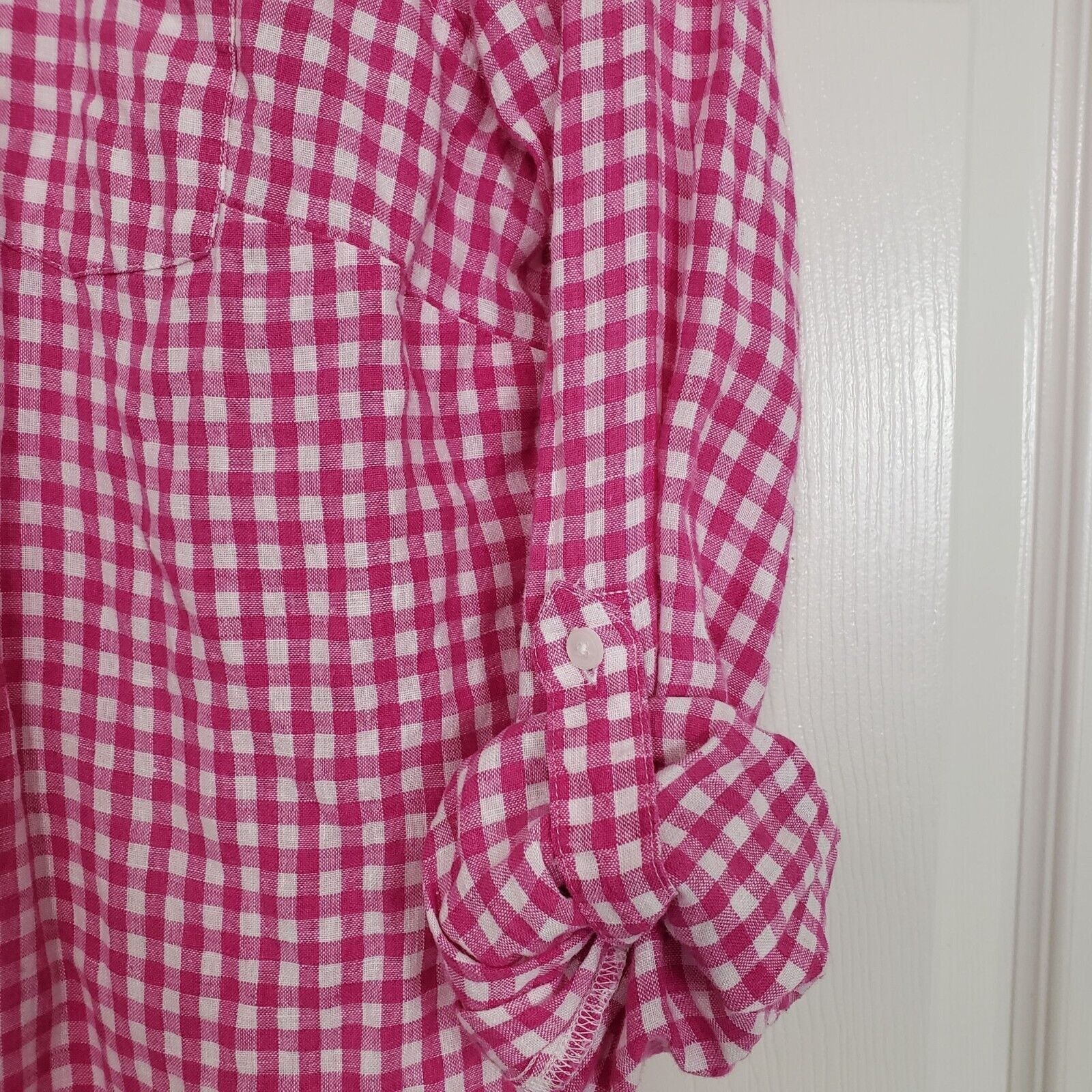 Talbots Talbots 100% Linen Gingham Check Shirt Womens Size Medium Size M / US 6-8 / IT 42-44 - 5 Thumbnail