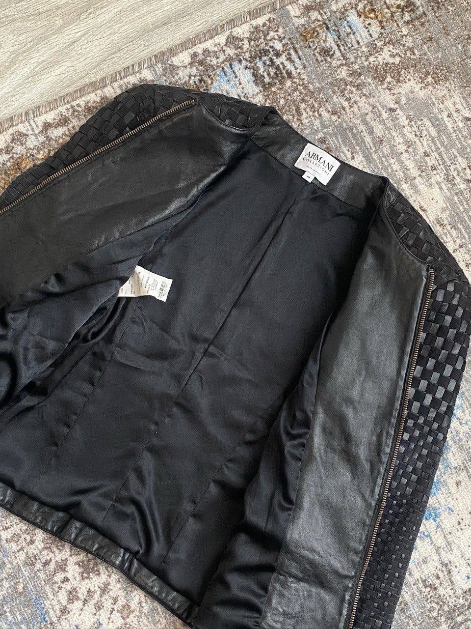 Armani Collezioni Armani Collezioni Leather Suede Jacket Fur Cuffs Black Size M / US 6-8 / IT 42-44 - 6 Thumbnail