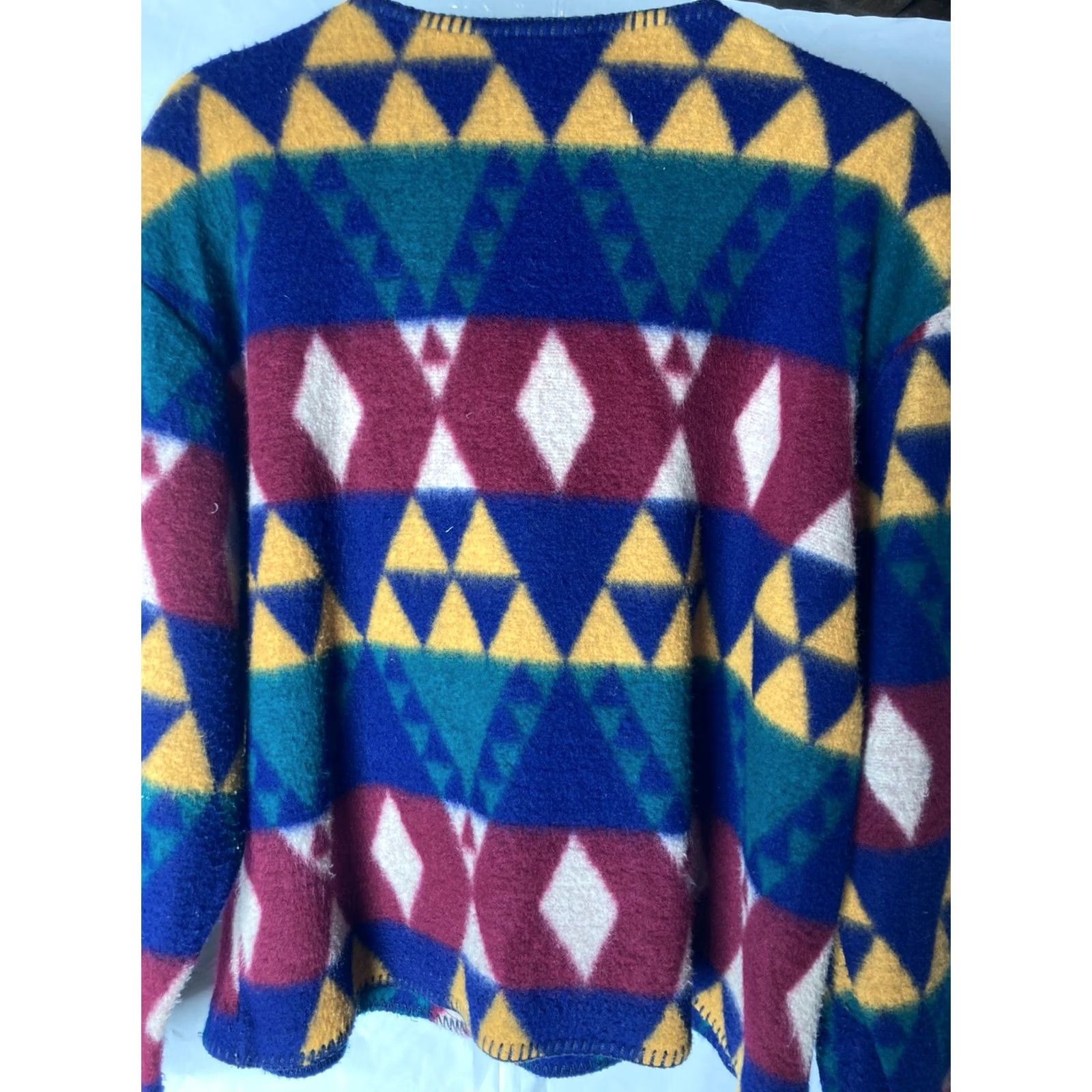 Vintage VINTAGE Aztec Cardigan Sweater Womens L Acrylic Button Up 80s Purple Buttons Womens Size L / US 10 / IT 46 - 5 Thumbnail