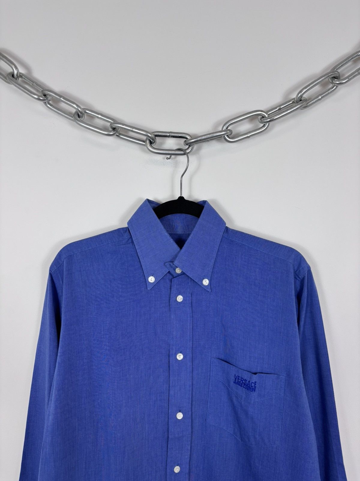 Versace Jeans Couture Vintage Versace Jeans Couture Men’s Blue Long Sleeve Shirt Size US M / EU 48-50 / 2 - 2 Thumbnail