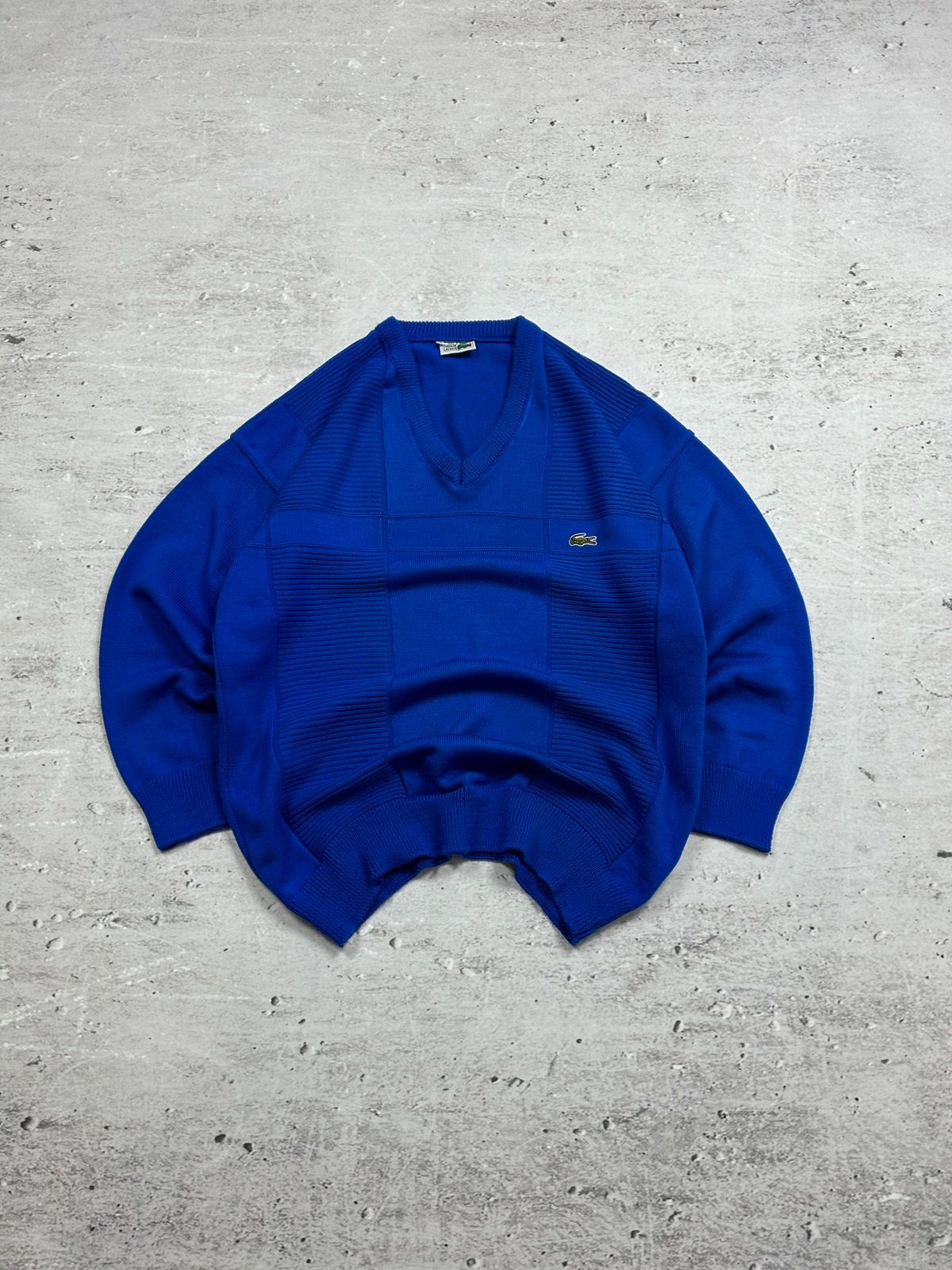 Pre-owned Lacoste X Vintage Lacoste Chemise Wool Sweater Mini Logo 80-90s In Blue