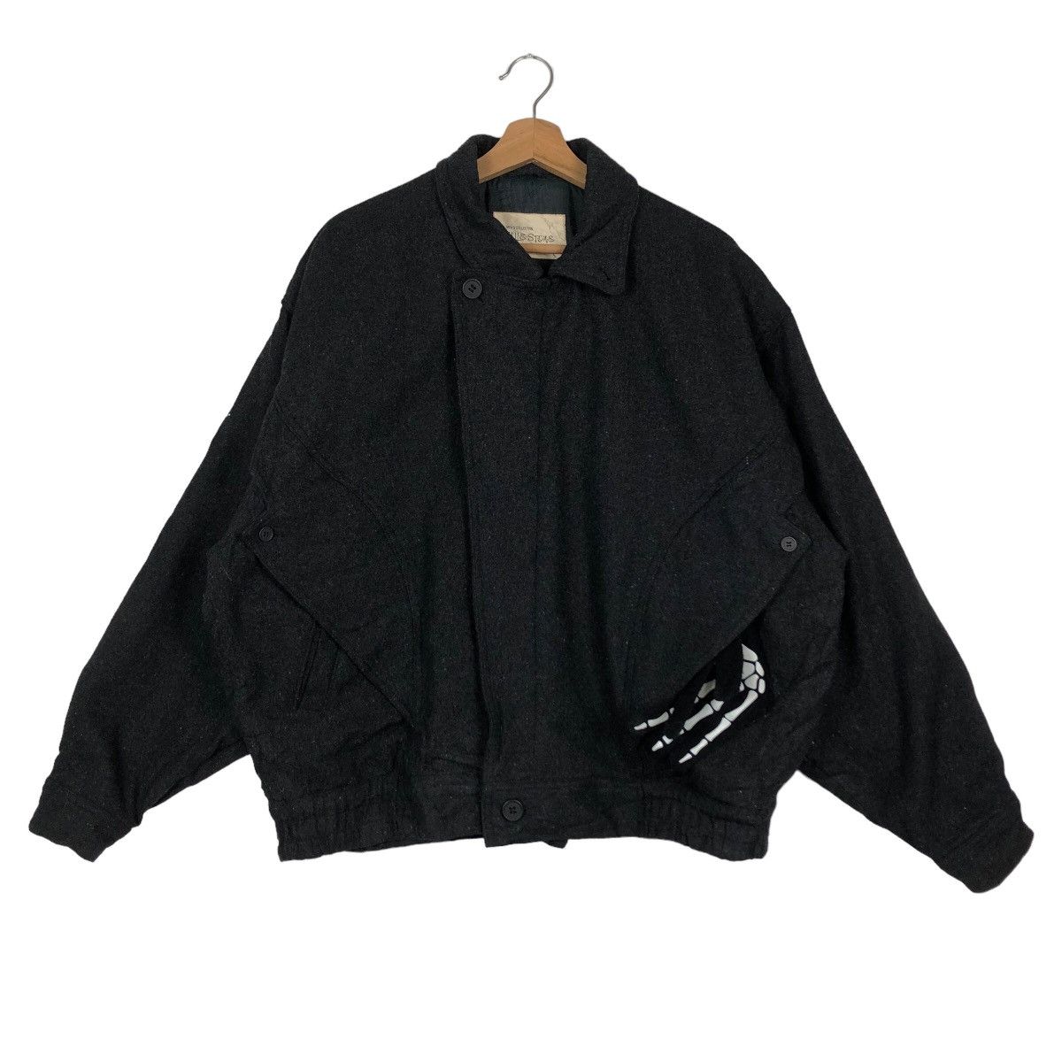 Japanese Brand Vintage Wool Bomber Jacket Riot Riot Mile Stone IsseyMiyake Size US L / EU 52-54 / 3 - 2 Thumbnail
