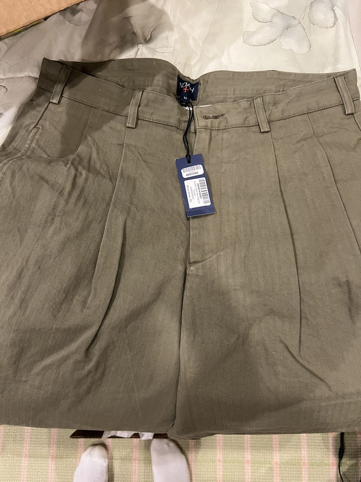 Noah Classic Double-Pleat Herringbone Pant Size US 32 / EU 48 - 6 Thumbnail