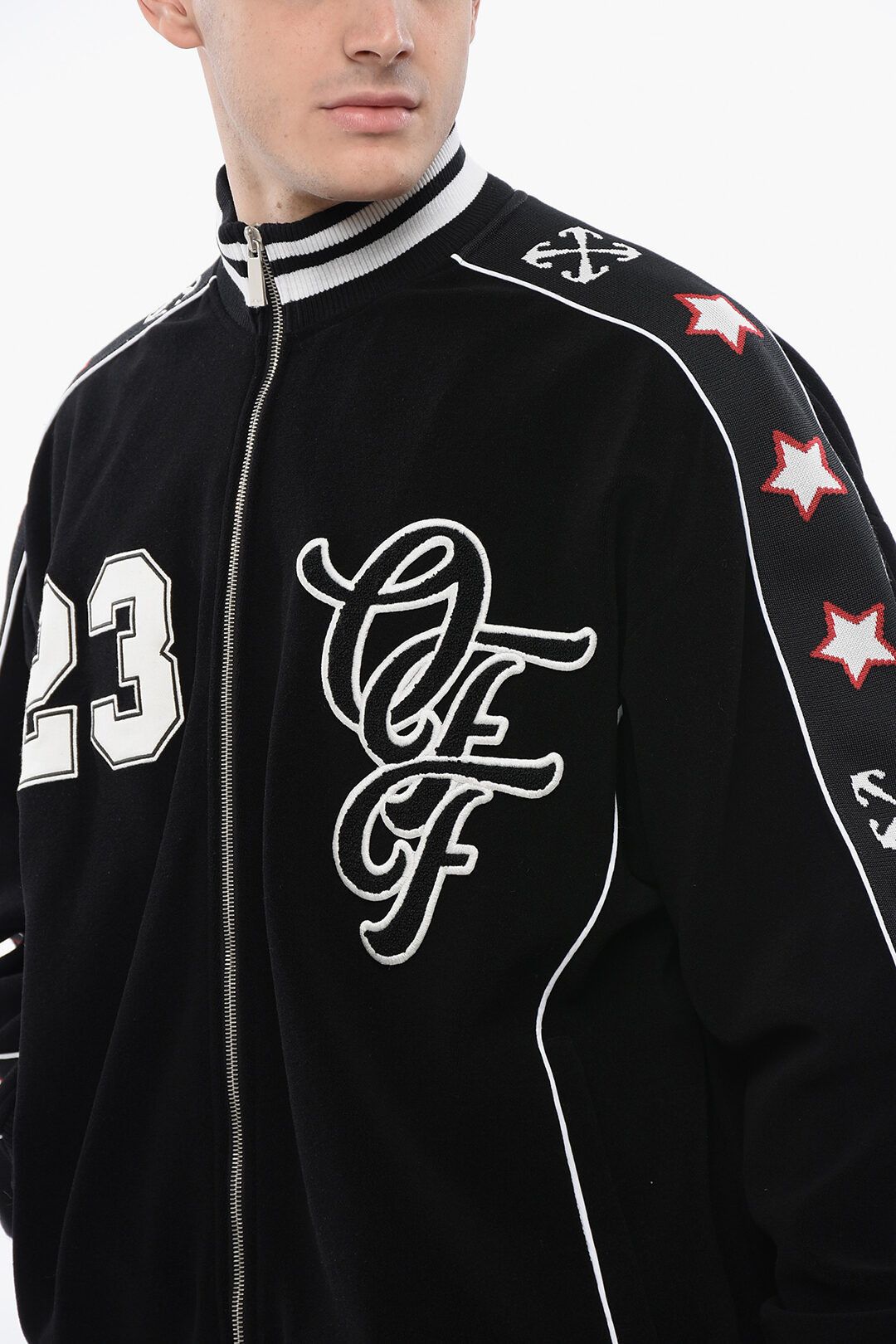 Off-White og1mm1025 Varsity Track Sweatshirt in Black Size US S / EU 44-46 / 1 - 3 Thumbnail