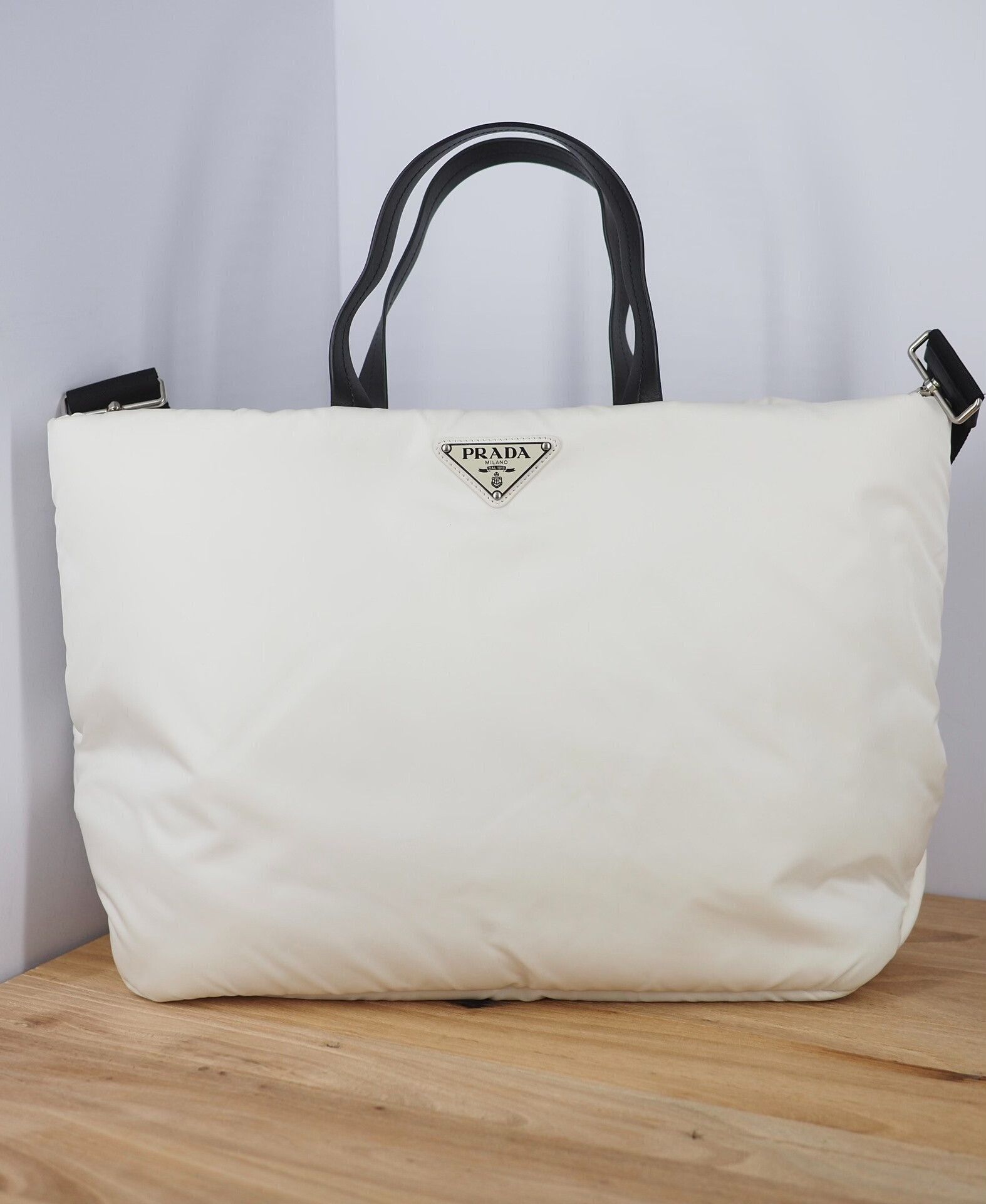 Prada prada nylon tote bag in white Size ONE SIZE - 1 Thumbnail