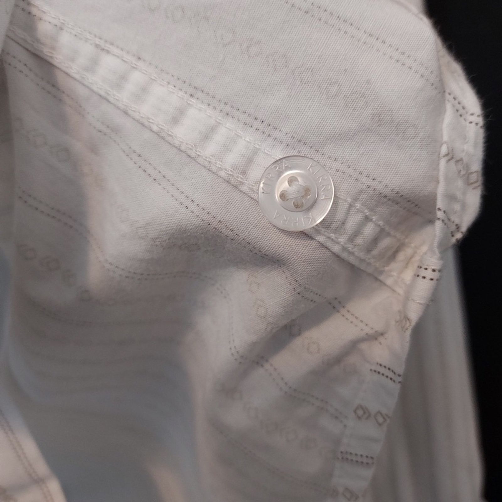 Kirra Kirra Men’s Cotton White Geometric Striped Button Up Shirt Size US L / EU 52-54 / 3 - 8 Thumbnail