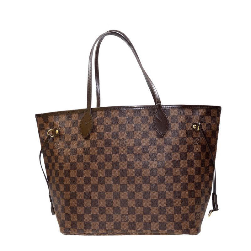 Louis Vuitton Neverfull MM Tote Shoulder Bag Damier Ebene Canvas