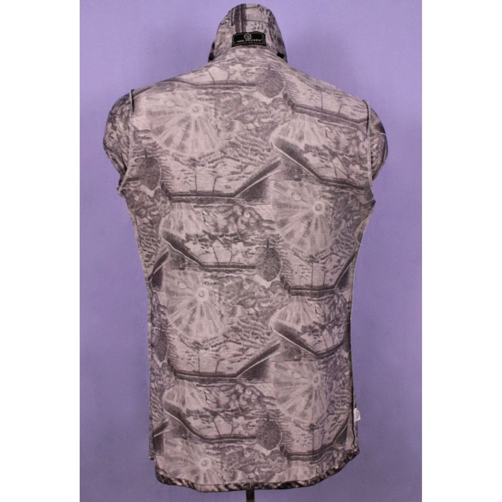 Van Heusen VTG 70s Grey Landscape Outdoor Print Nylon Shirt Mens S Nylon Shirt Vintage 1970s Van Heusen Disco Polyester Long Sleeve Button-Front Size US S / EU 44-46 / 1 - 3 Thumbnail