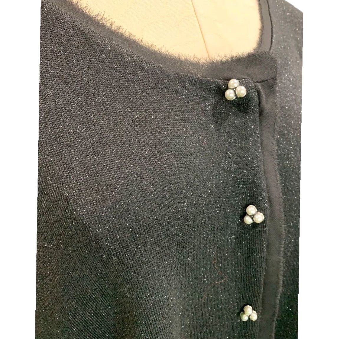 Talbots Talbots Woman 2X New Black Sparkle Metallic Silver Button Cardigan Lightweight W Size XXL / US 16-18 / IT 52-54 - 7 Thumbnail