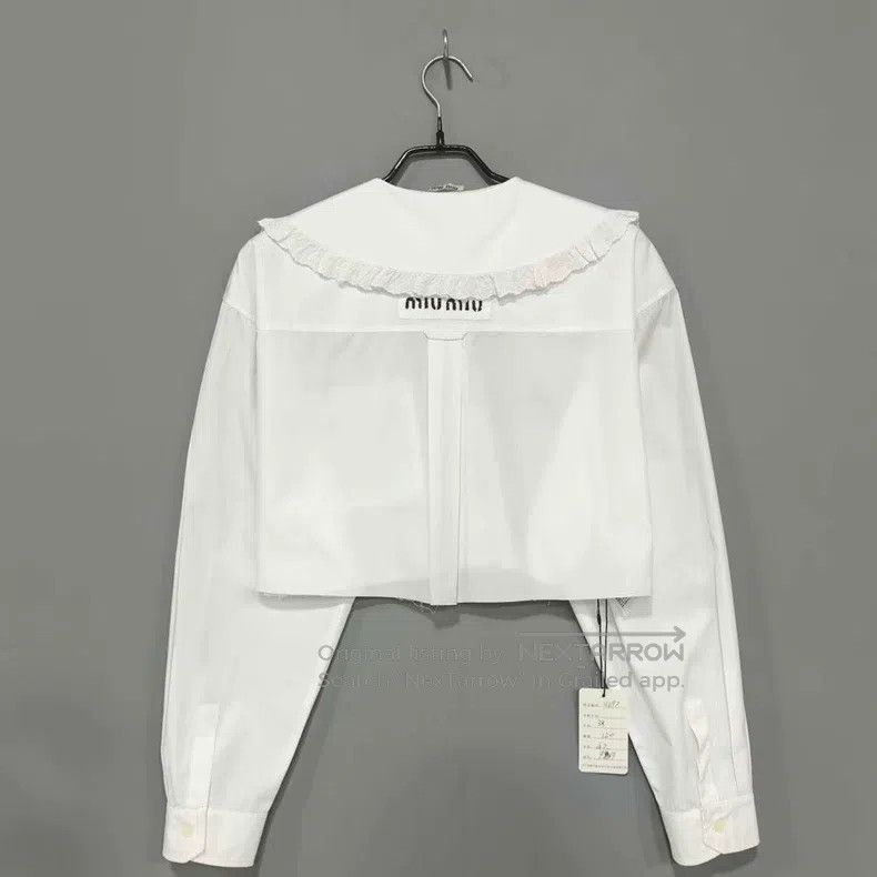 Miu Miu Miu Miu 38 Petal collar back letter logo shirt Size M / US 6-8 / IT 42-44 - 3 Thumbnail