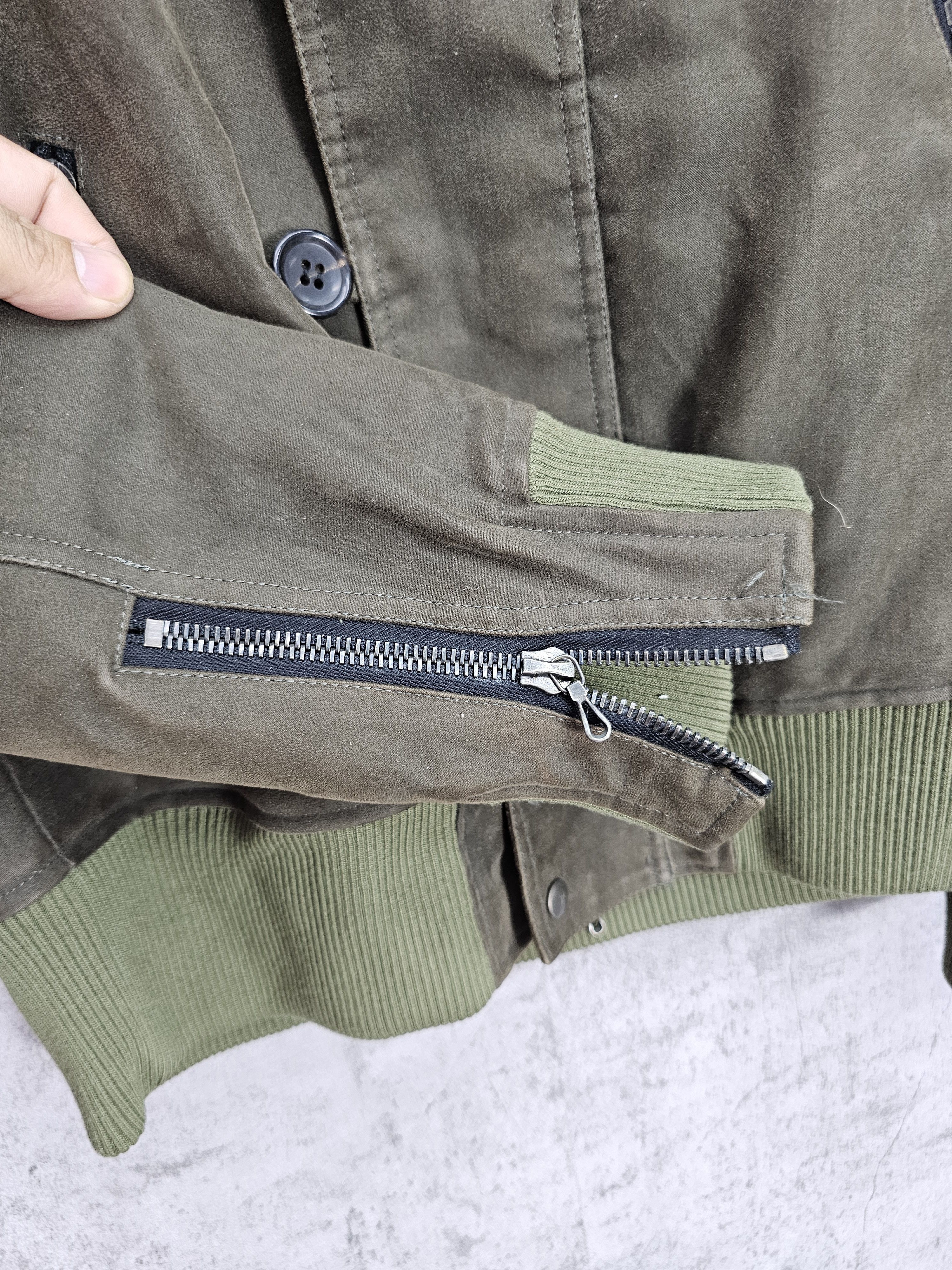 Japanese Brand × Shellac SHELLAC Riri Zipper Waxed Cotton Bomber Sherpa Jacket J0069 Size US M / EU 48-50 / 2 - 12 Thumbnail