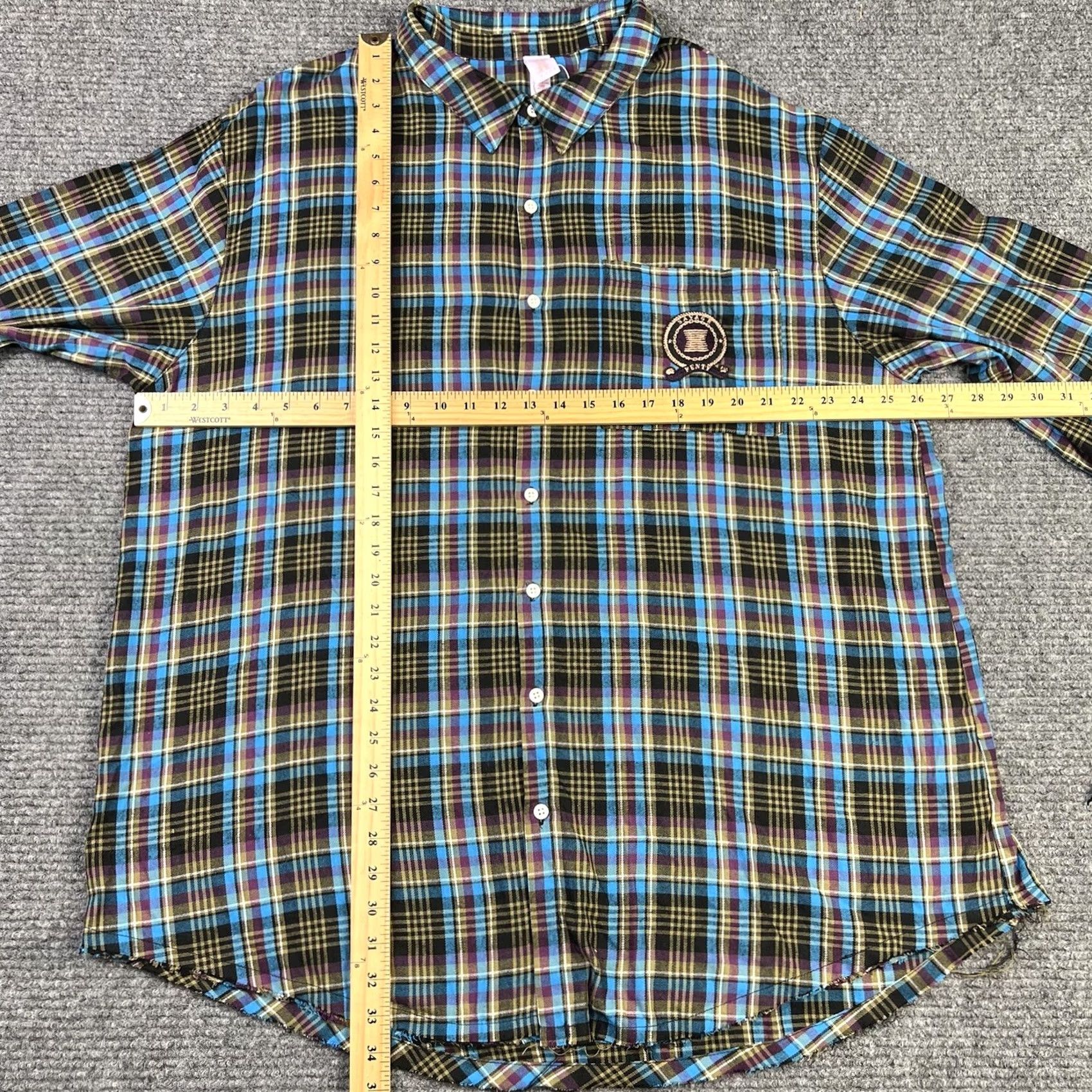 Vintage Savage X Fenty Womens Pajama Shirt Flannel 1X Plaid Blue Lace Up Crest Logo Nighttime Sleepwear Mens? Size XL / US 12-14 / IT 48-50 - 7 Thumbnail