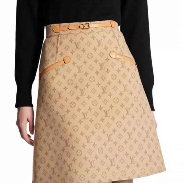 Louis Vuitton Louis Vuitton Full print woolen skirt Size 37" - 2 Thumbnail