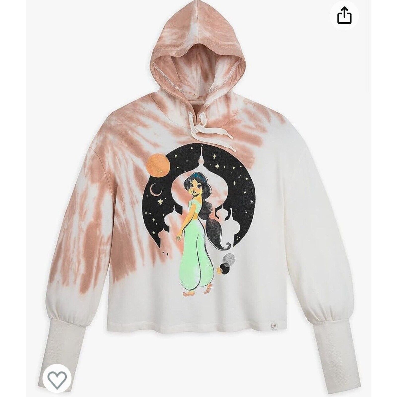 NWT Disney Aladdin Princess Jasmine Crop Hoody Tie Dye M