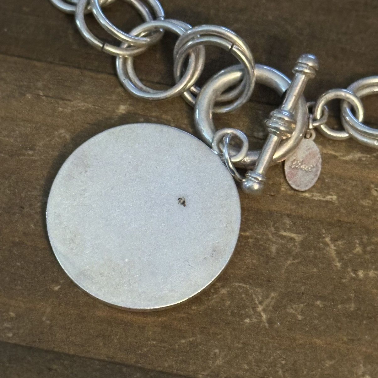 Other Chunky silver tone circle disc pendant toggle necklace Size ONE SIZE - 5 Thumbnail