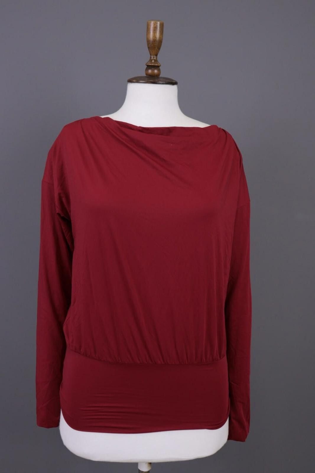 Wolford Wolford Burgundy Stretch Long Sleeve Pullover Sweater Size ONE SIZE - 1 Thumbnail