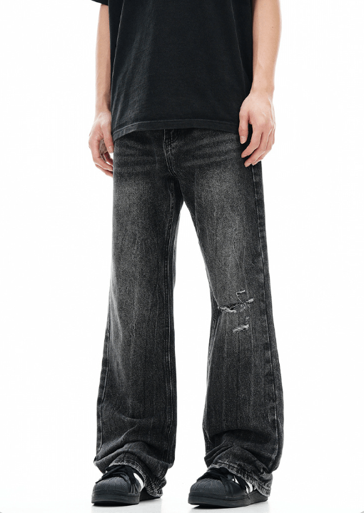 Japanese Brand × Jean Black men's vintage distressed washed ripped jeans Size US 32 / EU 48 - 3 Thumbnail