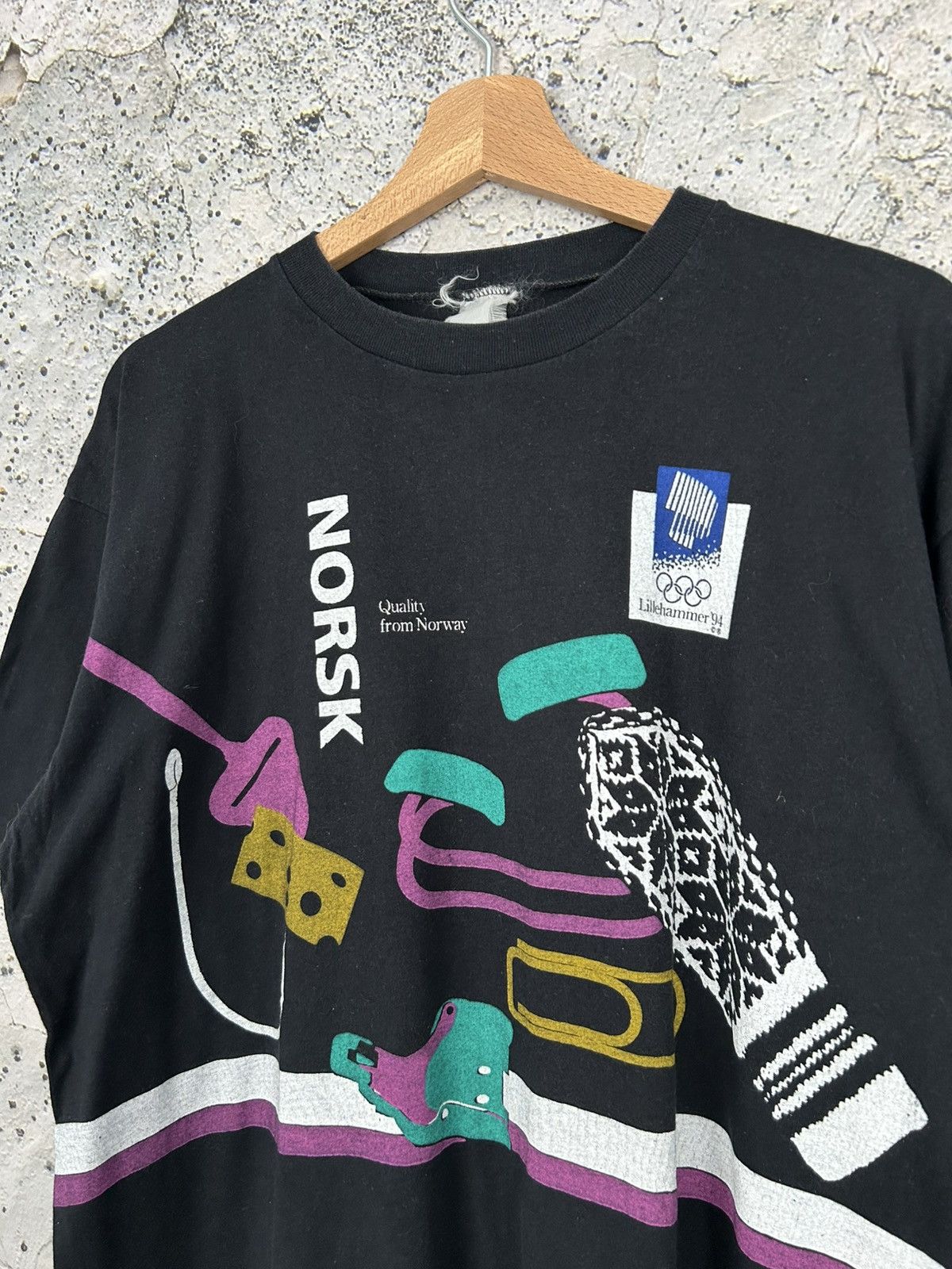 Vintage Vintage Lillehammer 1994 Olympic Games Rare Archive Tee 90s Size US XL / EU 56 / 4 - 3 Thumbnail