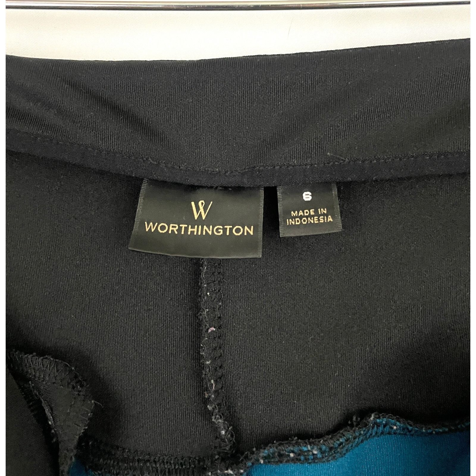 Worthington Worthington Pencil Skirt Sz 6 Stretch Blue Black Pattern Size 28" / US 6 / IT 42 - 3 Thumbnail