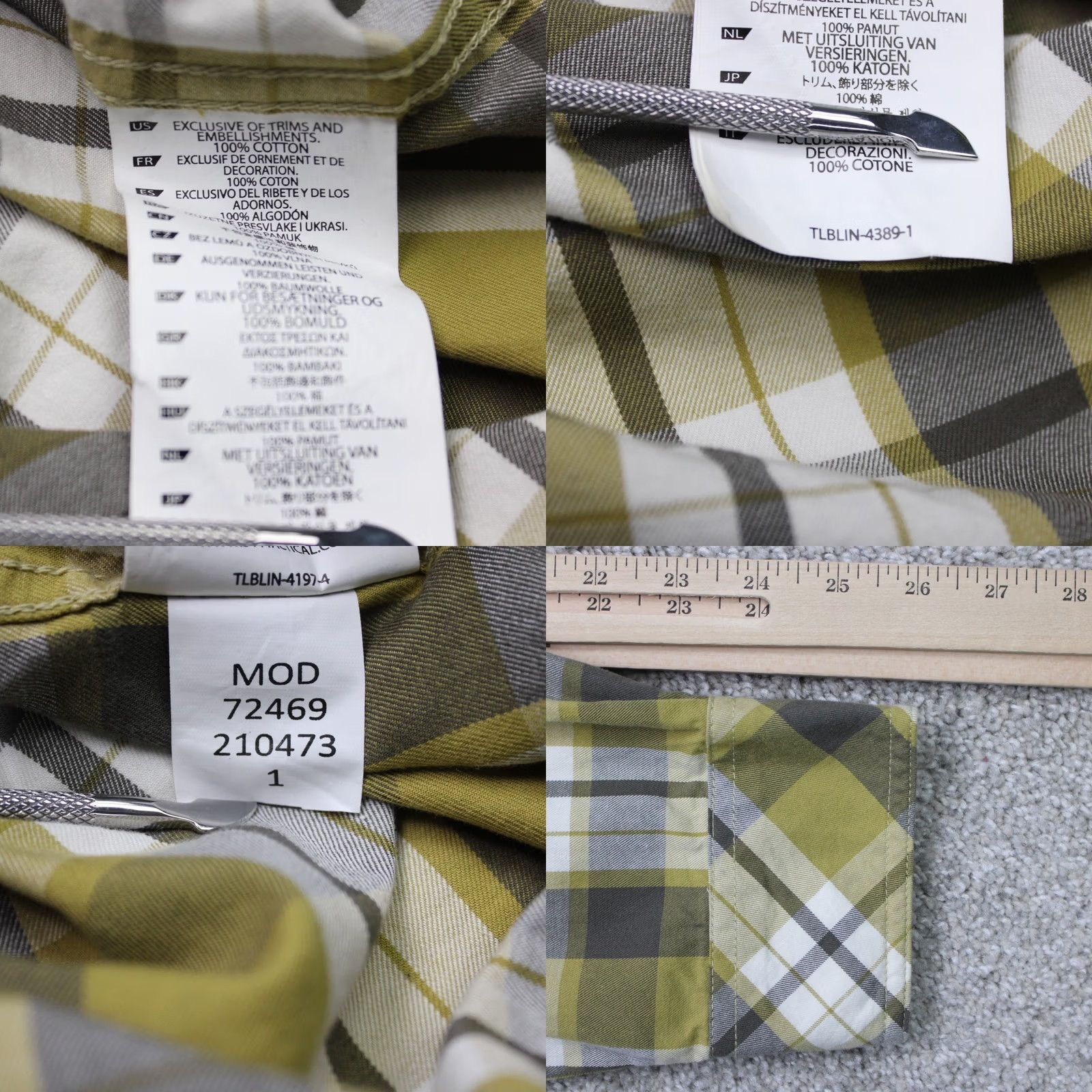 Vintage 5.11 Tactical Shirt Mens Large Yellow Plaid RAPIDraw Placket Long Sleeve Snap Shirt Size US L / EU 52-54 / 3 - 8 Thumbnail
