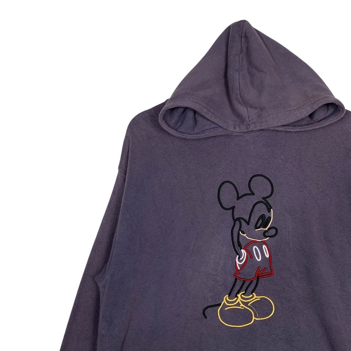 Disney DISNEY Mickey Mouse Big Logo Faded Purple Hoodies #1543-C69 Size US M / EU 48-50 / 2 - 6 Thumbnail