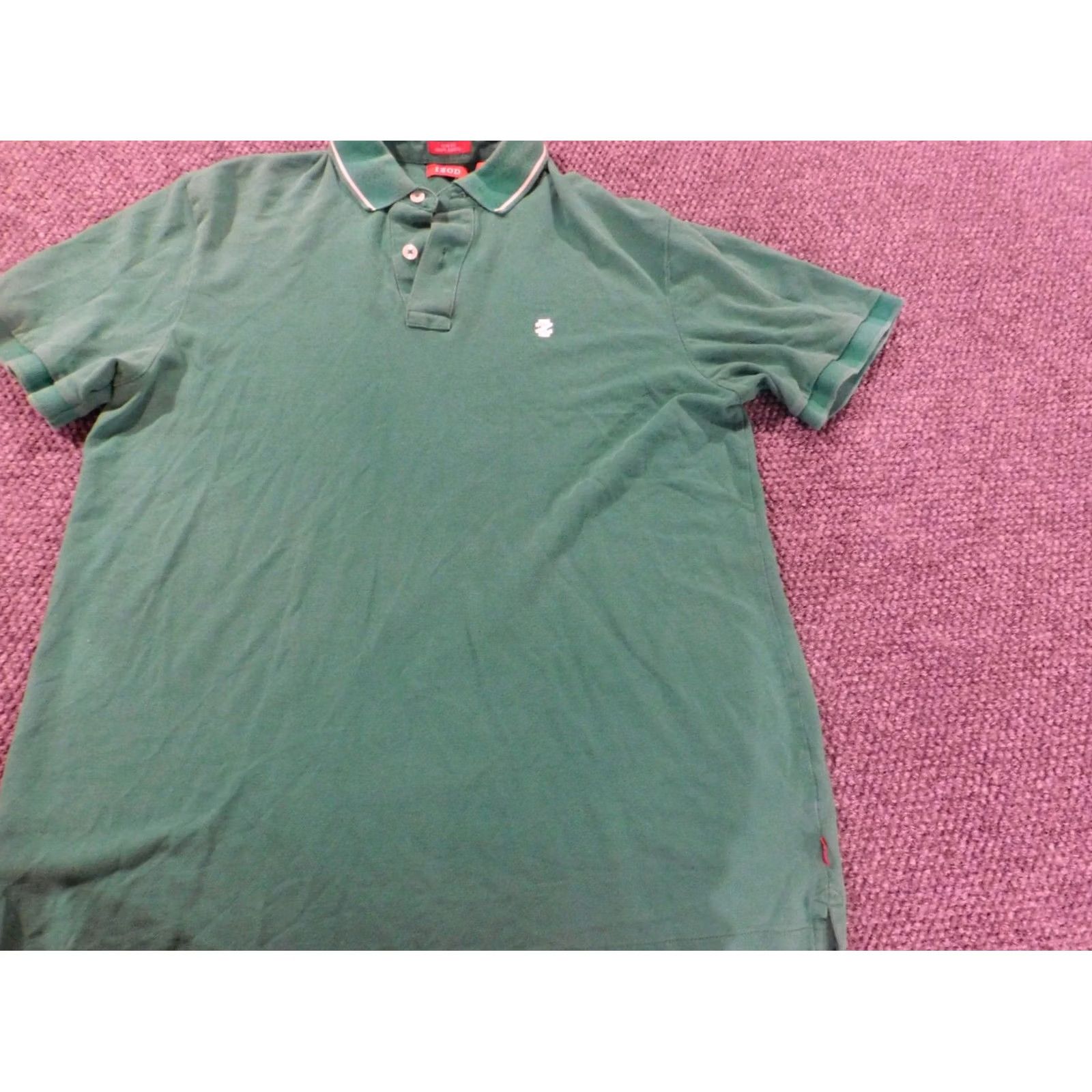Izod Izod Polo Shirt L Green Slim Fit Button Mens Golf Shirt Size US L / EU 52-54 / 3 - 3 Thumbnail