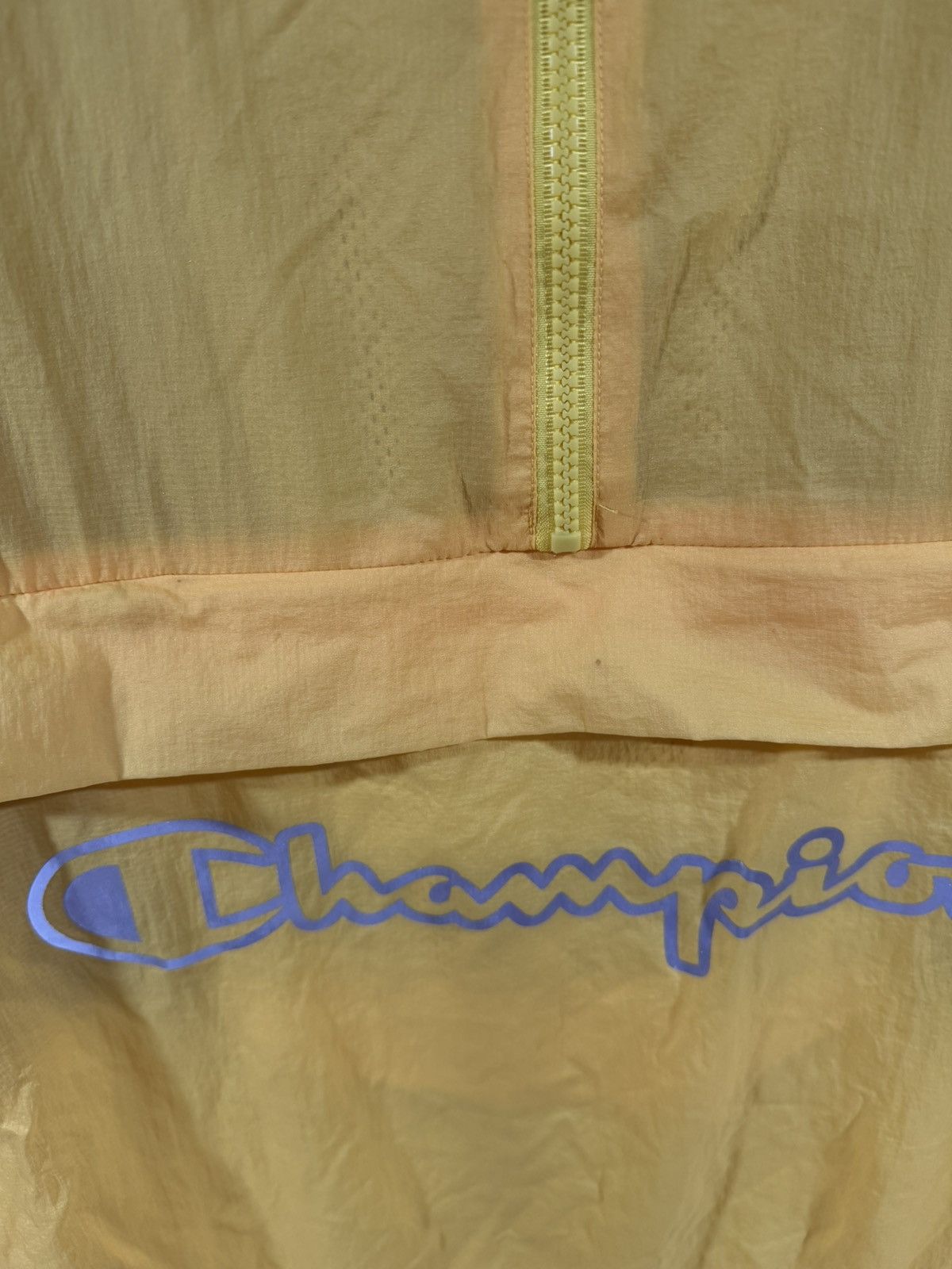 Vintage 2010s Vintage Champion Yellow Nylon Hooded Windbreaker XL Size US XL / EU 56 / 4 - 3 Thumbnail