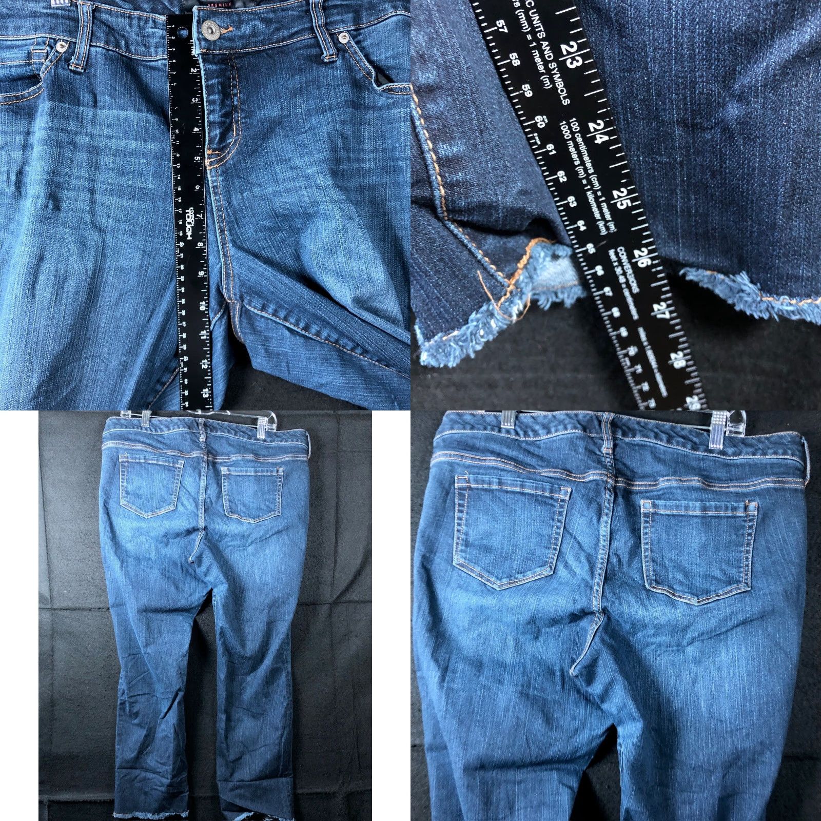 Torrid Torrid Jeans Blue Premium Denim Mid Rise Boyfriend Raw Hems Stretch 16 Womens Jeans Size 16 Blue Denim Size 38" / US 16 / IT 52 - 8 Thumbnail