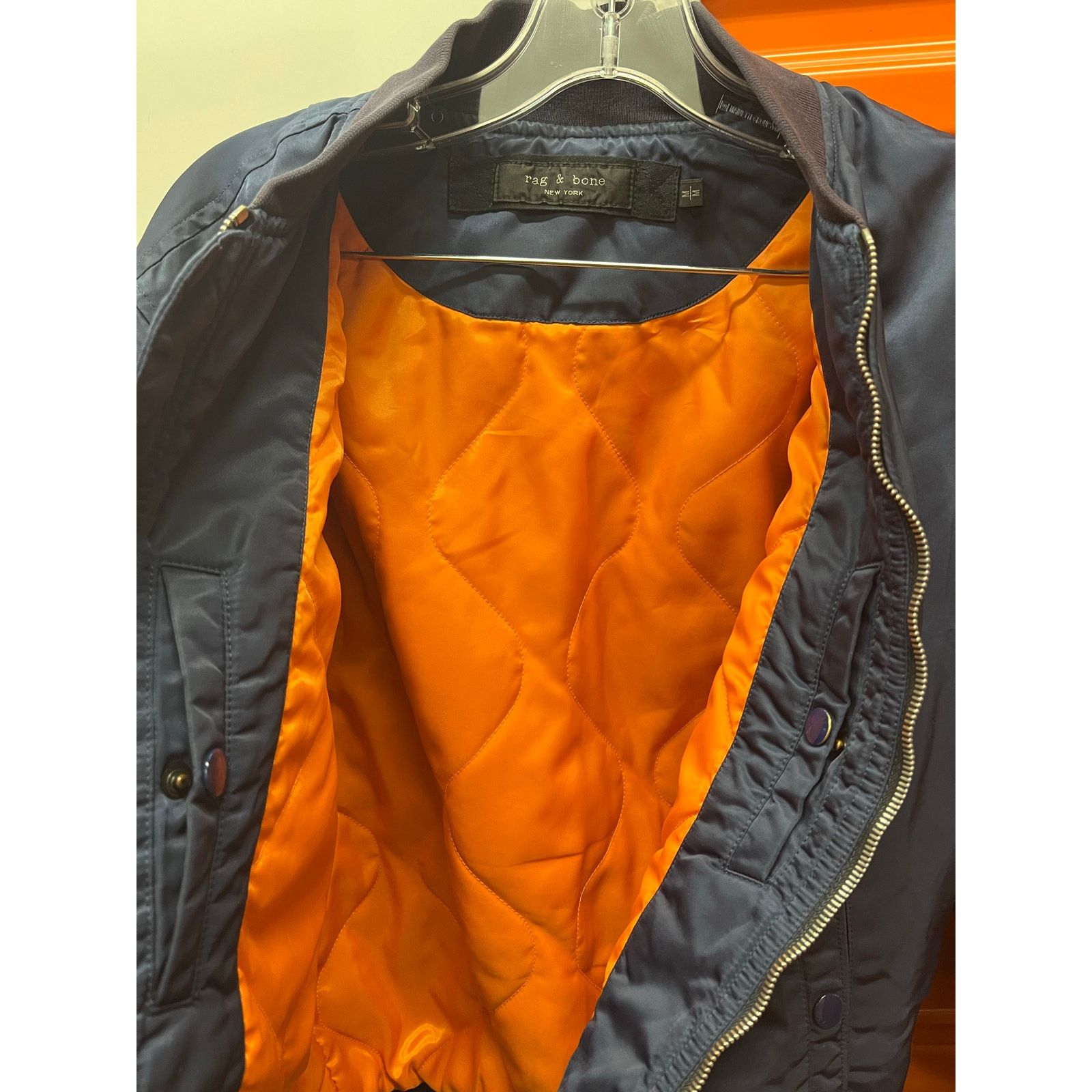 Rag & Bone Rag & Bone - Manston Recycled Nylon Bomber / M / Blue Size US M / EU 48-50 / 2 - 6 Thumbnail