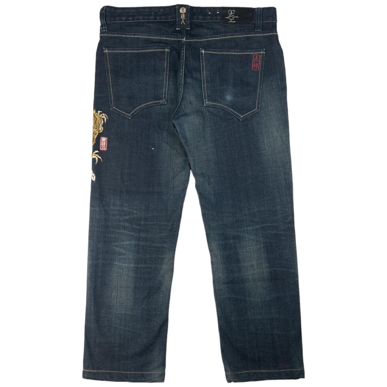 Other Vintage Big Train Embroidered Japanese Denim Jeans W38 Size US 38 / EU 54 - 3 Thumbnail